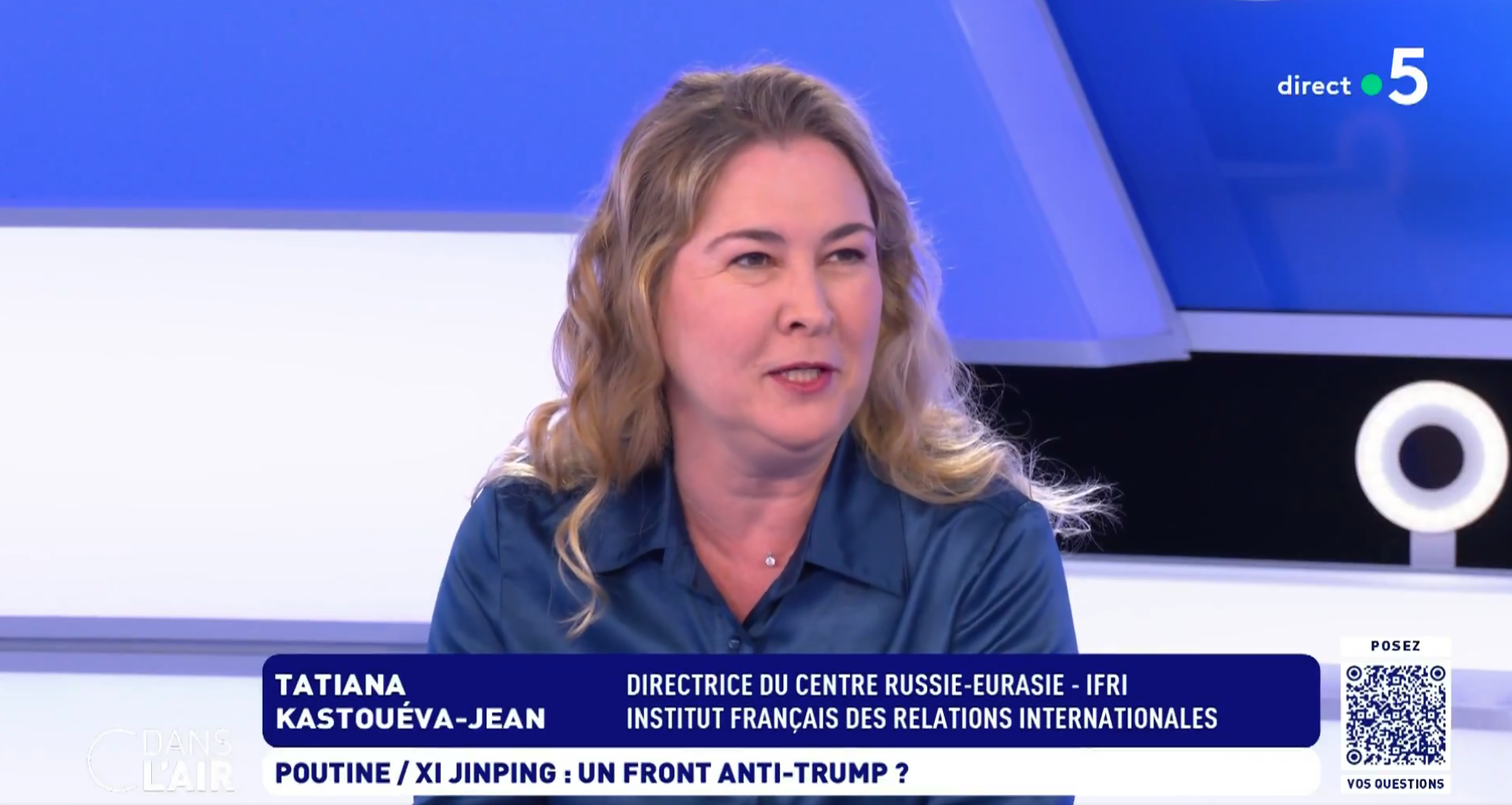 Poutine / Xi Jinping : un front anti-Trump ? Tatiana Kastouéva Jean, France TV, C dans l'air, mai 2025