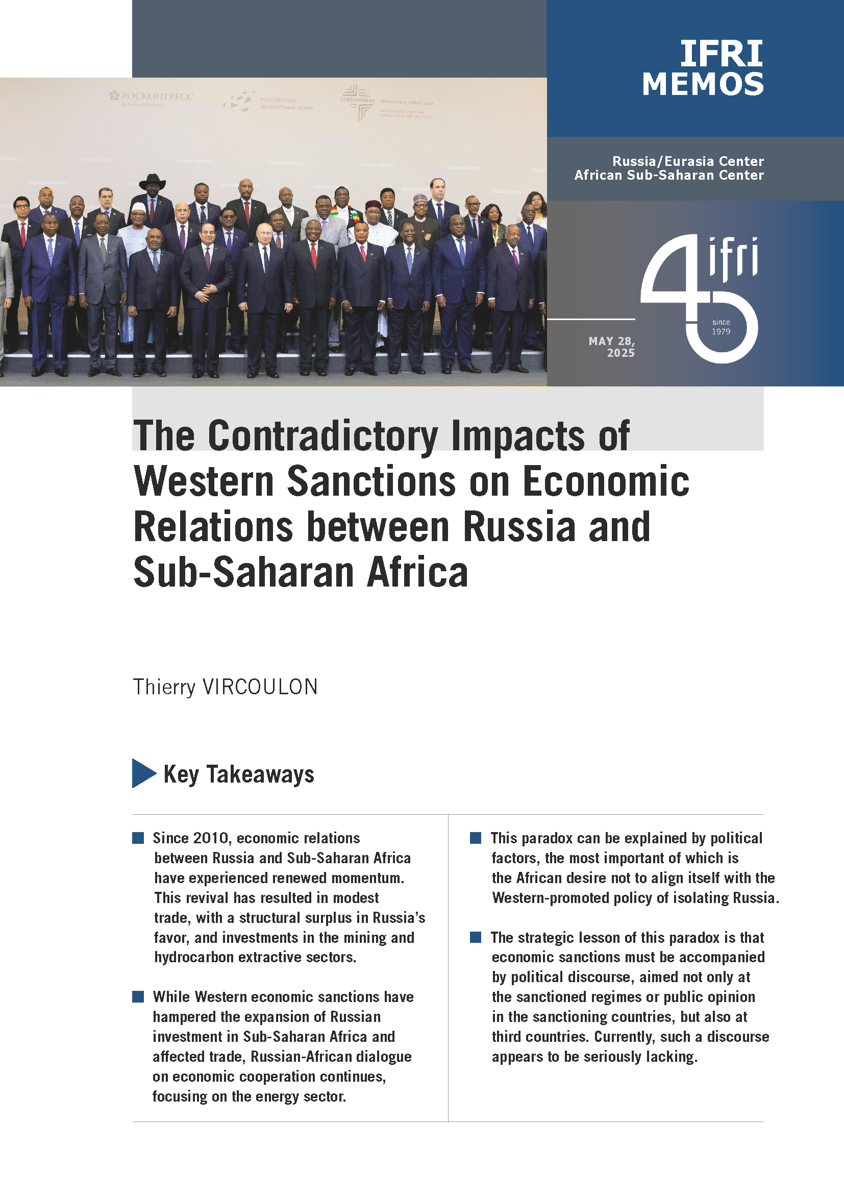 The Contradictory Impacts of Western Sanctions on Economic Relations between Russia and Sub-Saharan Africa