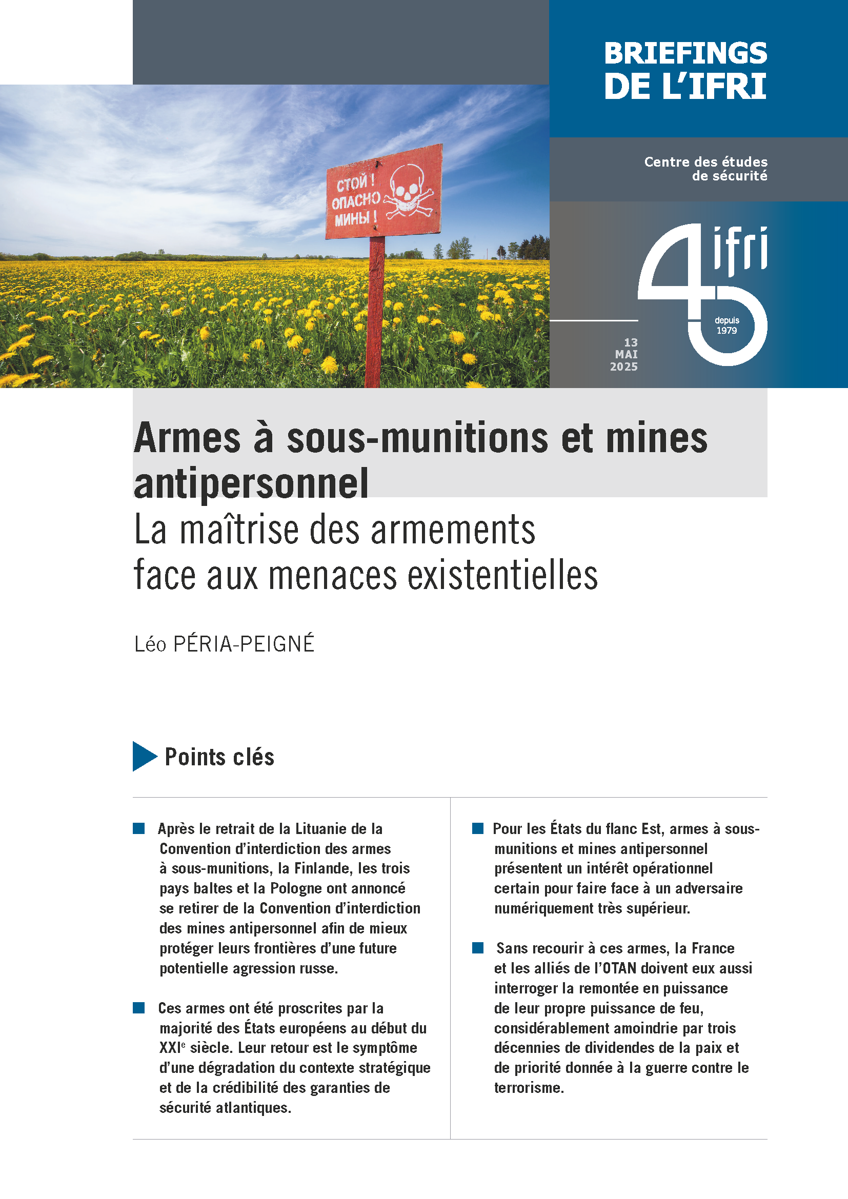 Briefing Armes à sous-munitions et mines - Léo Péria-Peigné