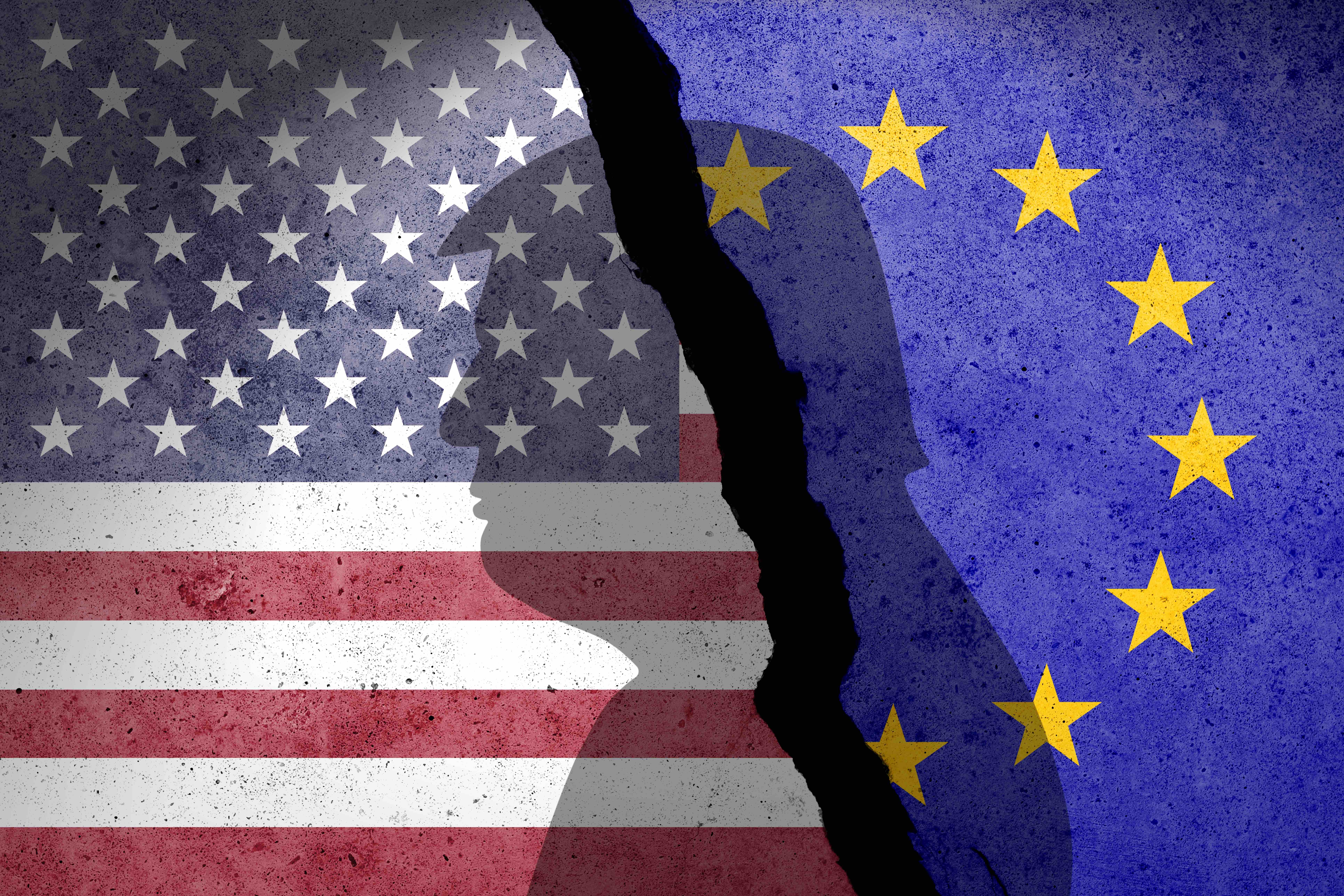 Concept de guerre commerciale, États-Unis/Union européenne