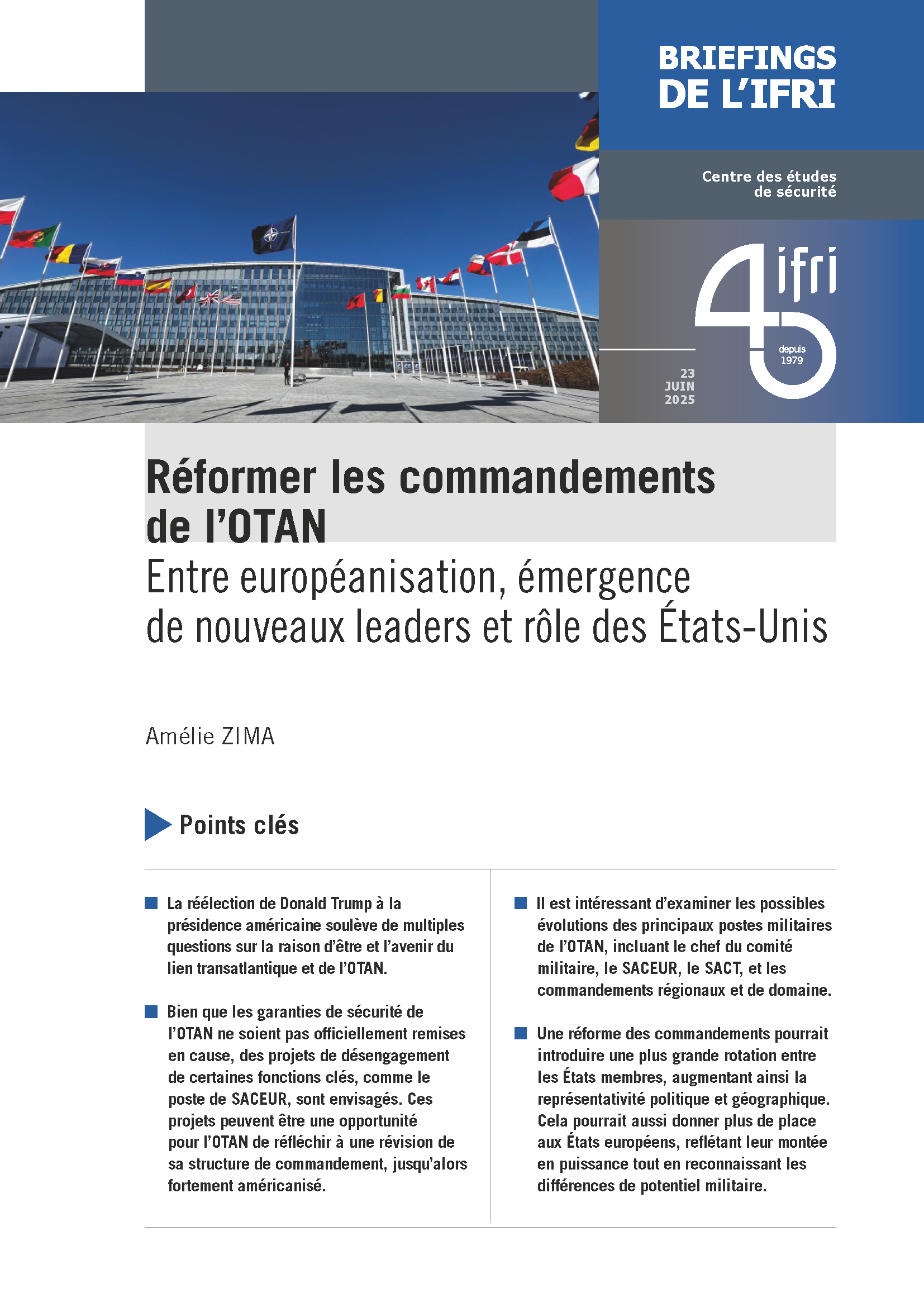 couverture amélie zima Réformer les commandements de l’OTAN. Entre européanisation, émergence de nouveaux leaders et rôle des États-Unis