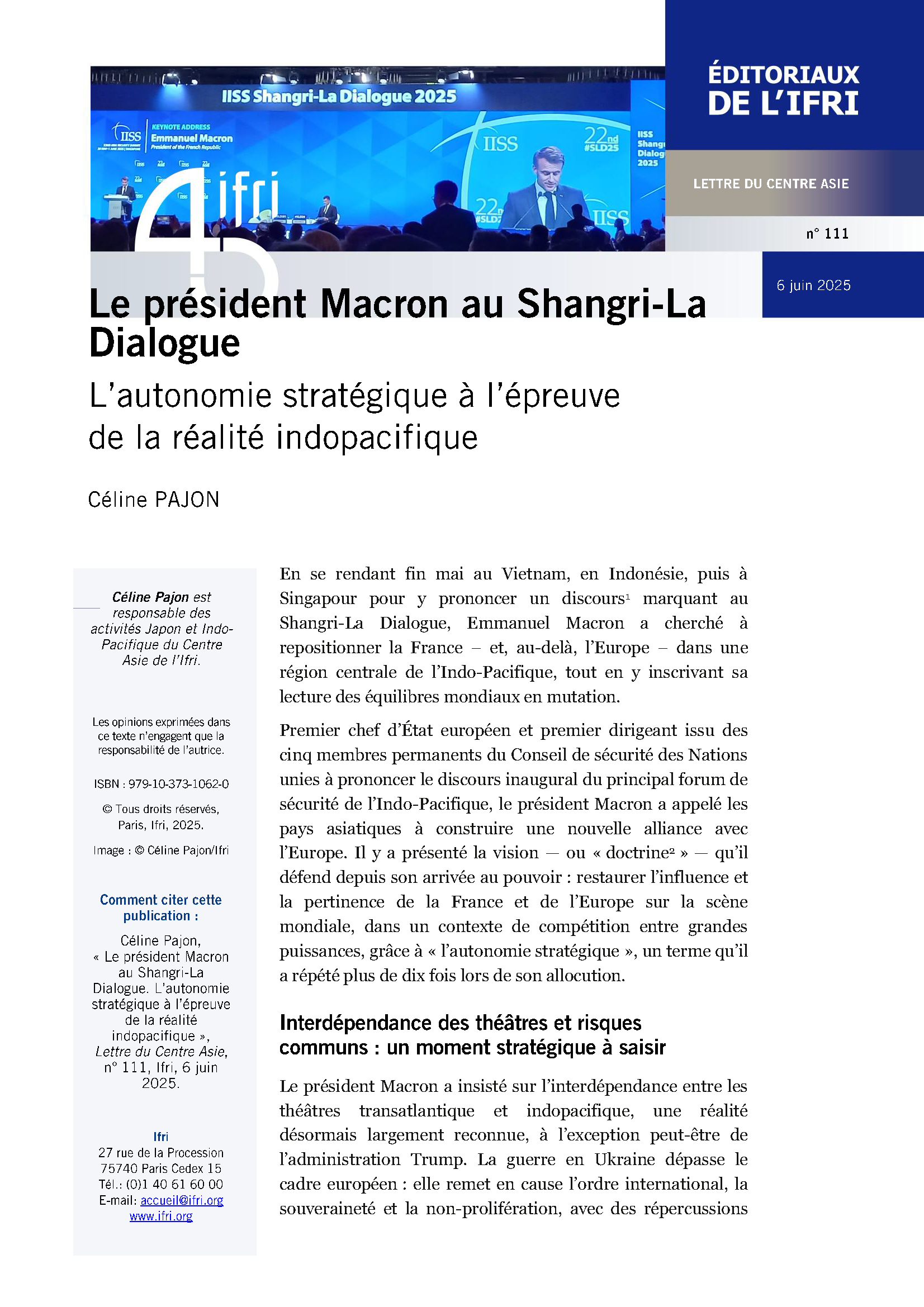 Lettre du Centre Asie_Céline Pajon