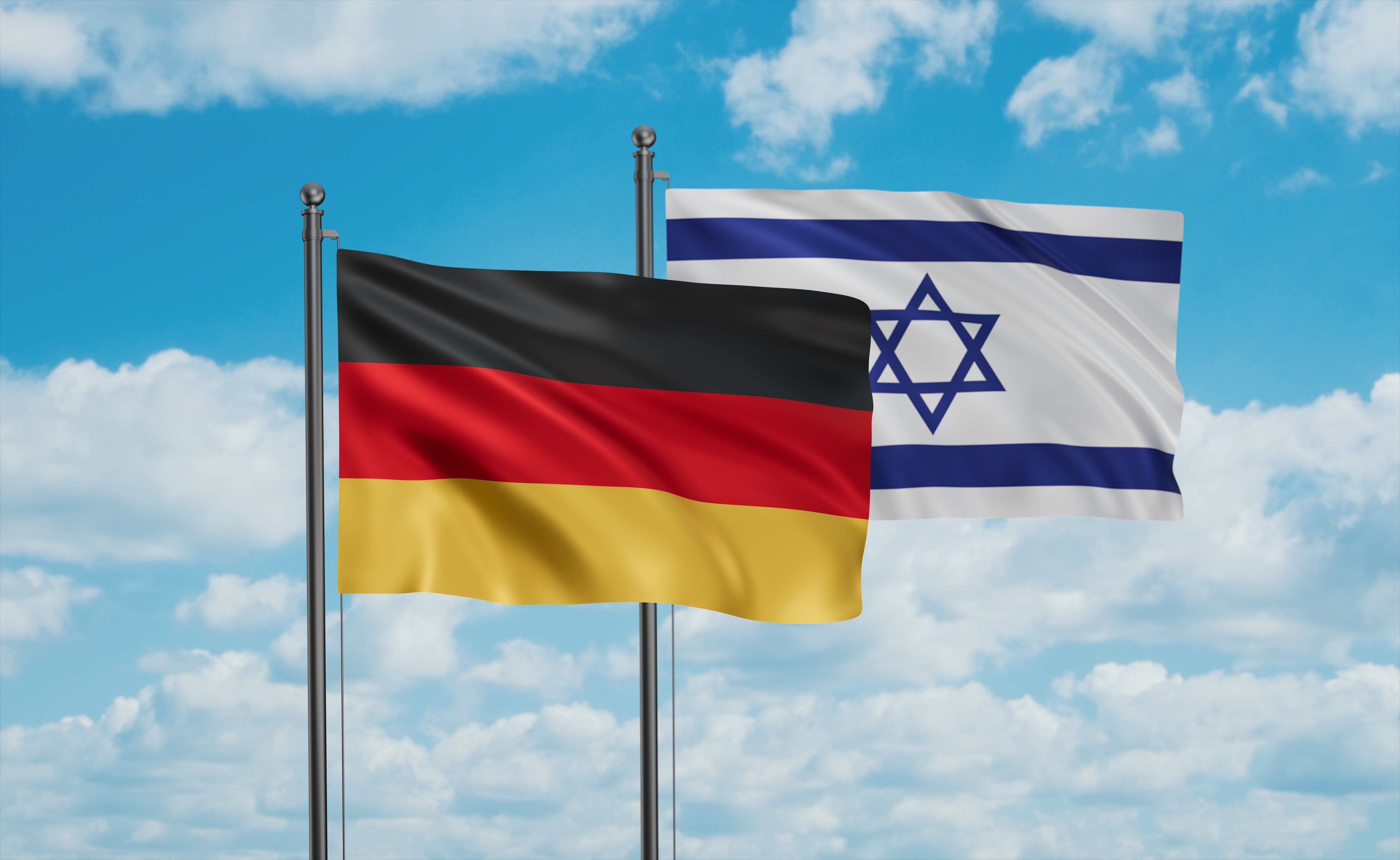 Drapeau d'Israël et drapeau de l'Allemagne