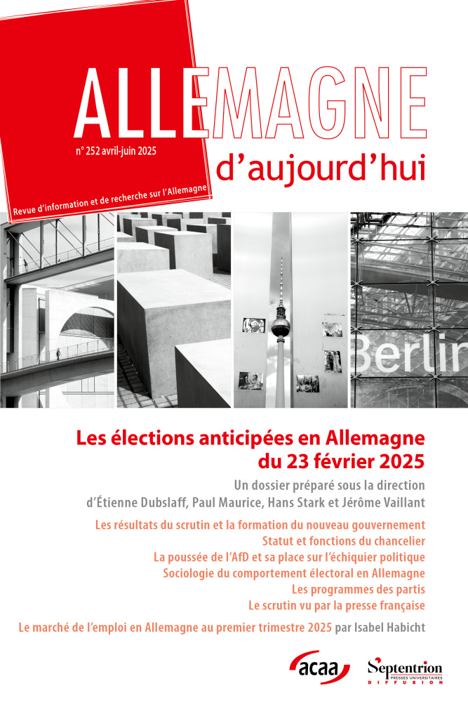 Allemagne d'aujourd'hui, n° 252/avril-juin 2025