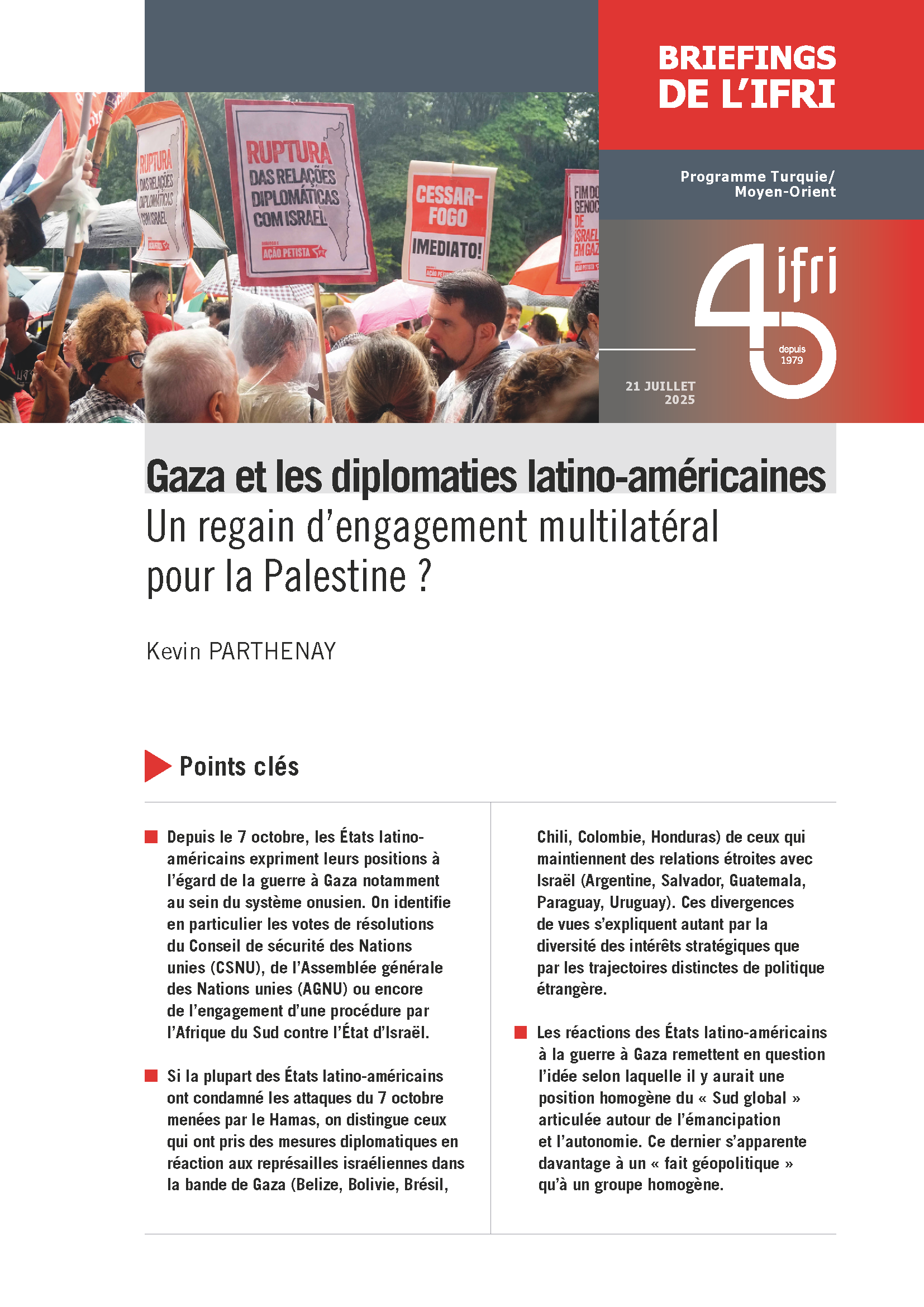 Gaza et les diplomaties latino-américaines : Un regain d’engagement multilatéral pour la Palestine ?