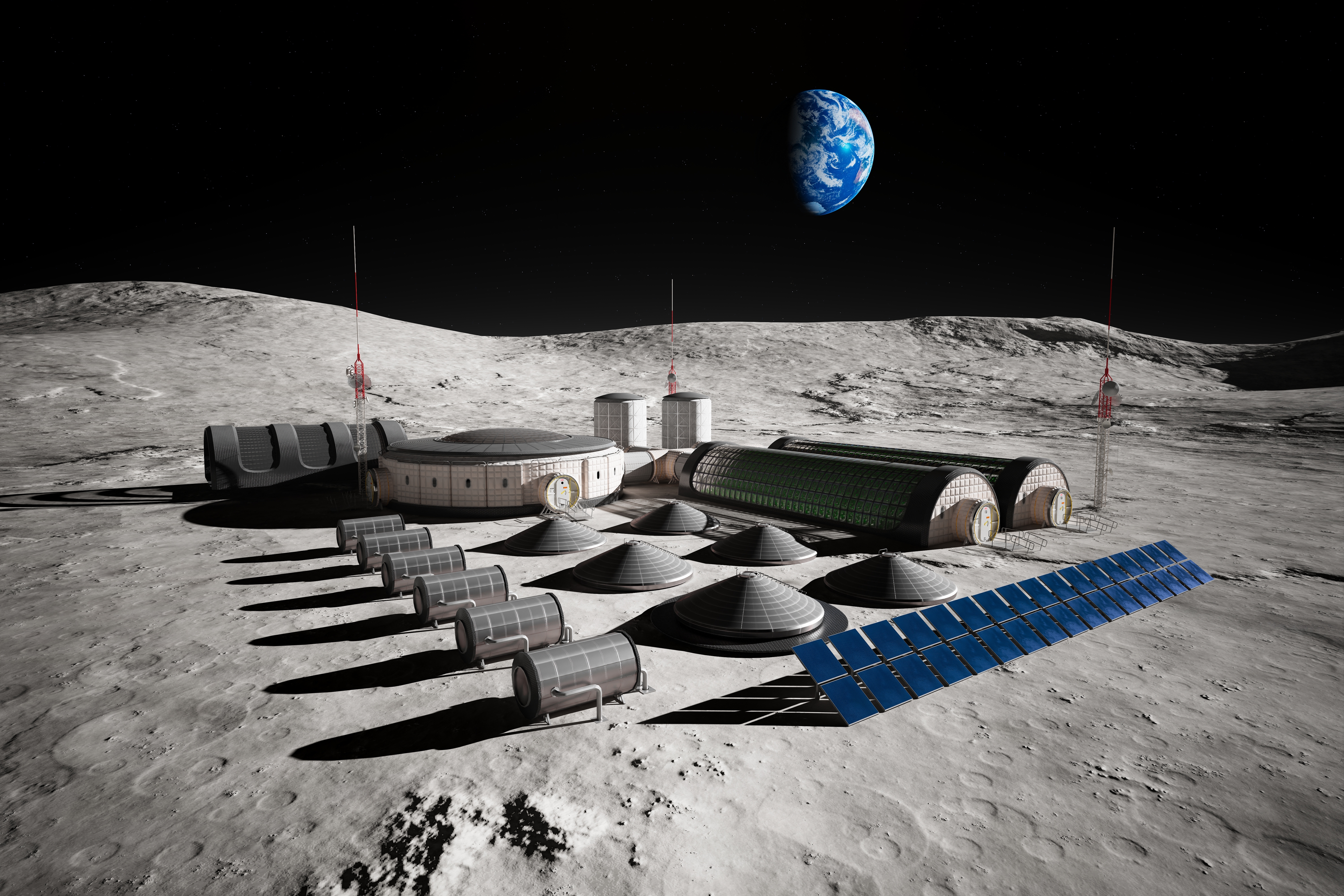 Formation d'une base cosmique sur la lune.