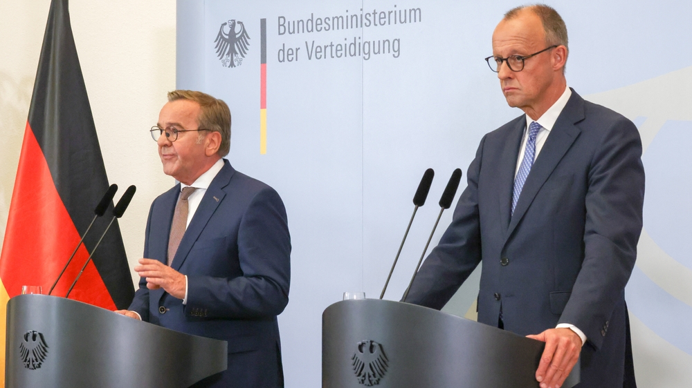 Conférence de presse conjointe de Friedrich Merz et Boris Pistorius dans le Bendlerblock, Berlin - 27 août 2025