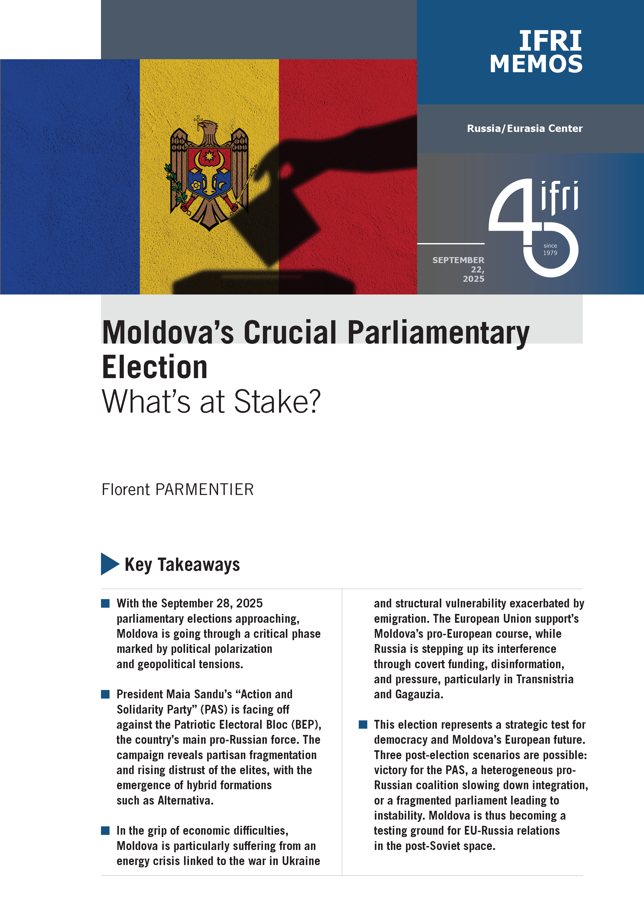 Moldova's Crucial Parliamentary Election. What's at Stake?, Florent Parmentier
