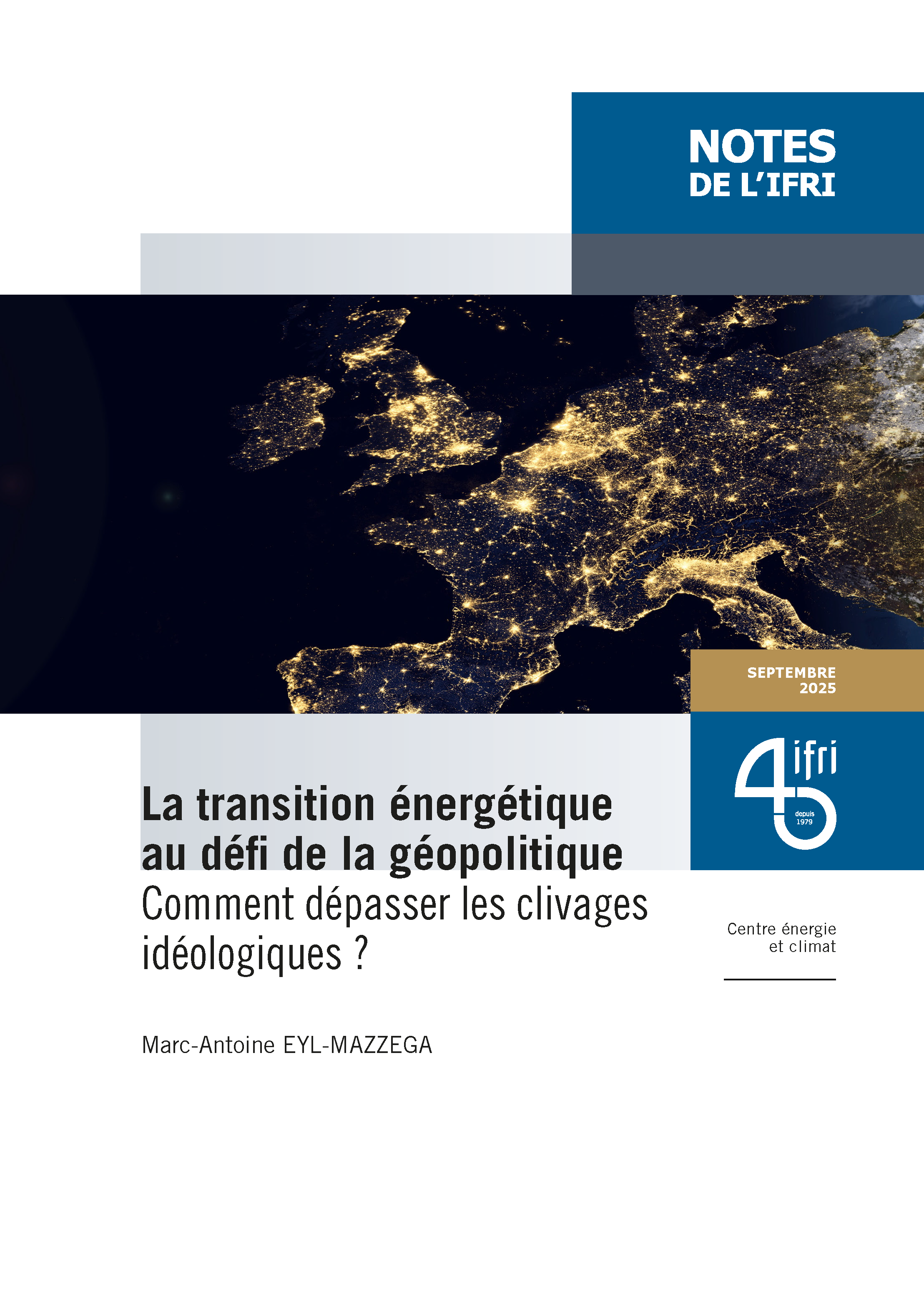 Cover of Ifri's paper on energy transition by M.-A. Eyl-Mazzega