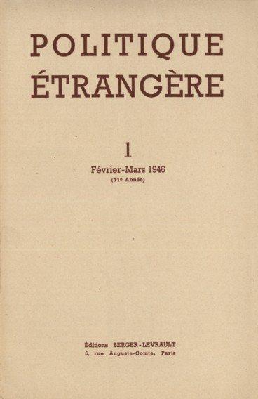 Page couverture PE n°1 Février Mars 1946