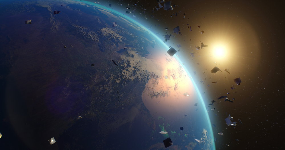 Débris spatiaux autour de la planète Terre