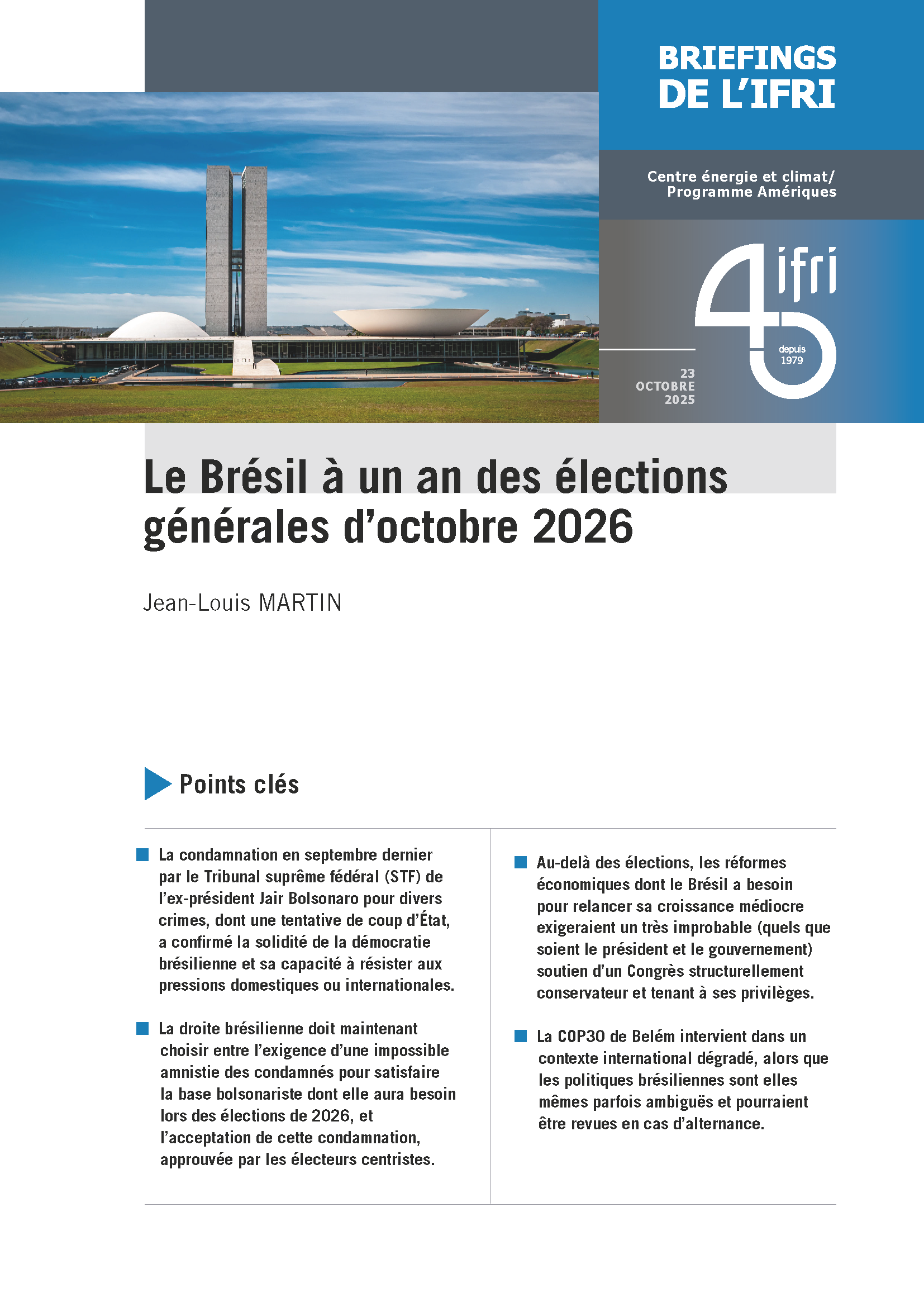 Briefing sur le Brésil, Jean-Louis Martin.