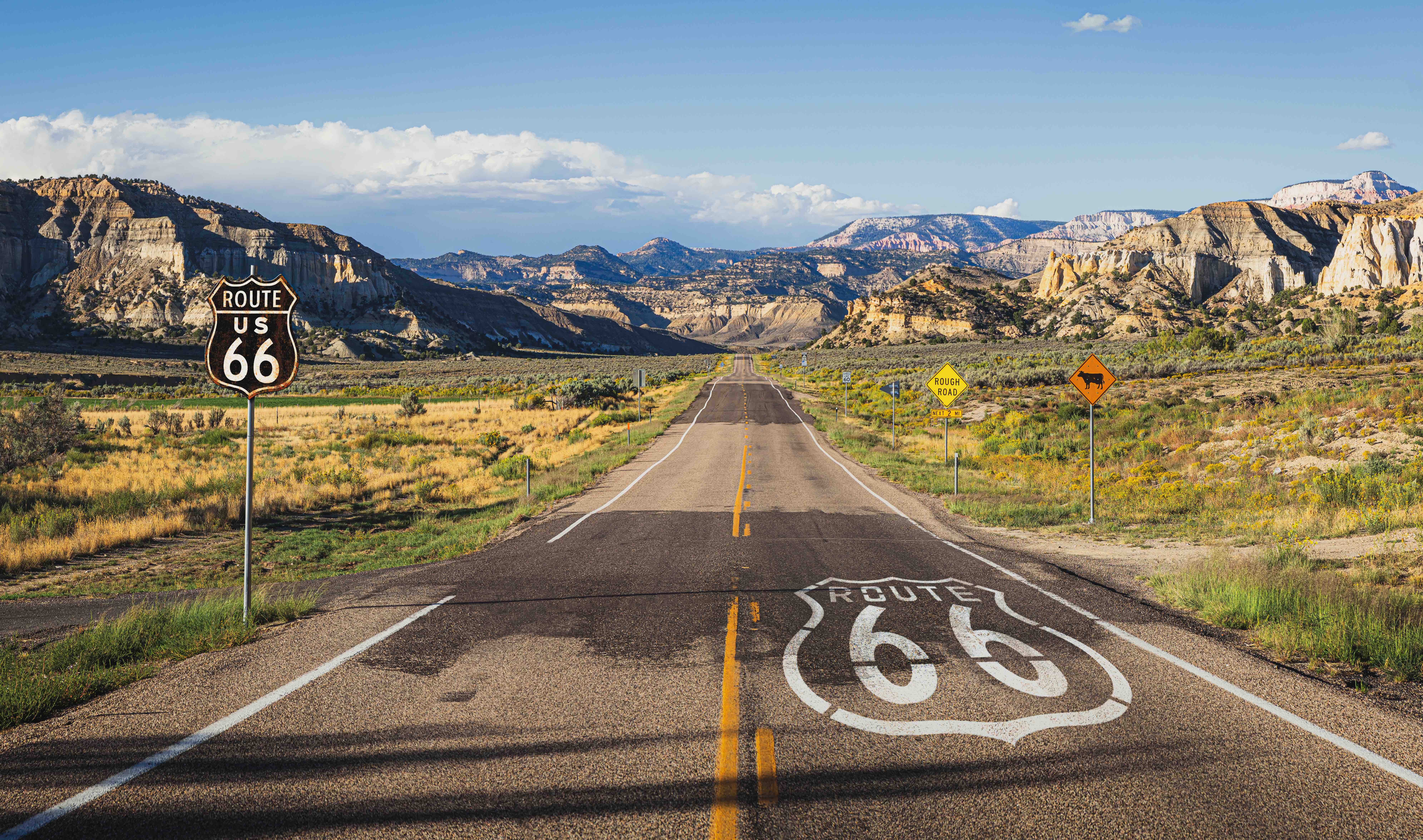 Vue panoramique le long de la route 66, 24 février 2020.