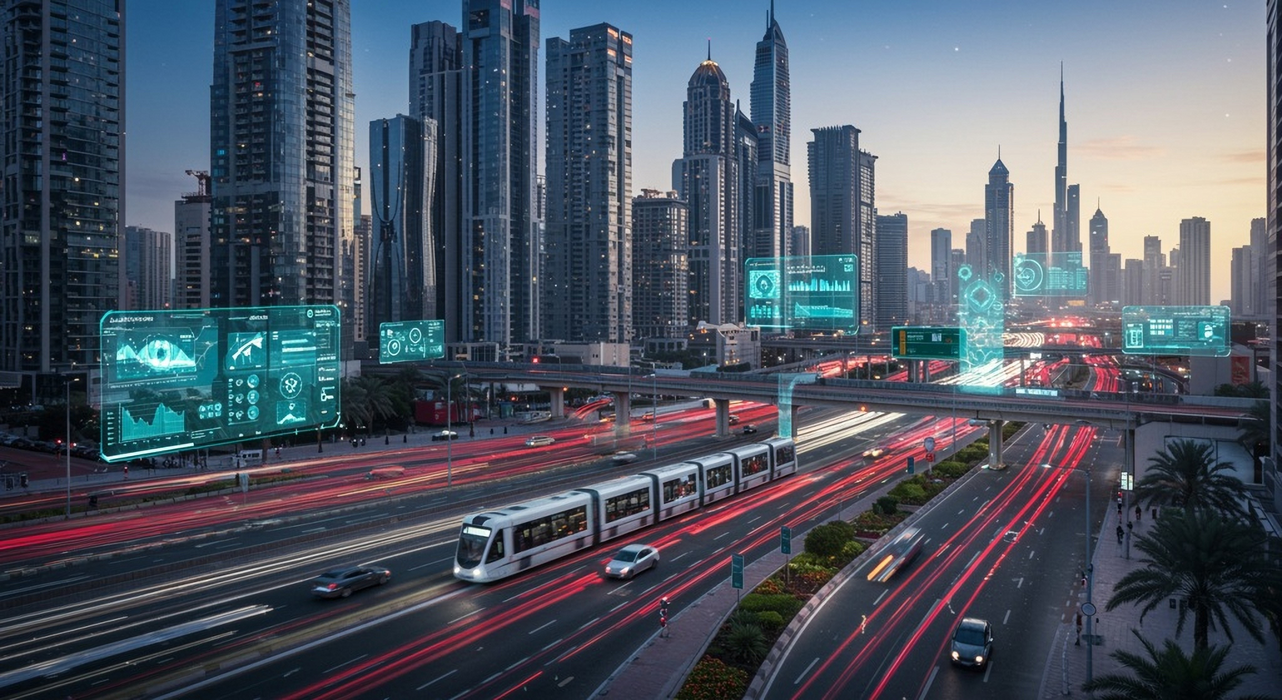 Illustration numérique futuriste de Dubaï