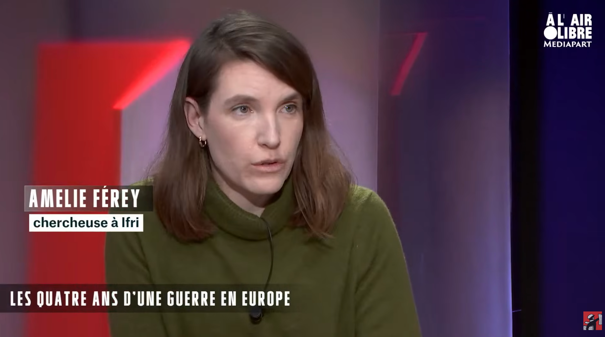 Amélie Ferey sur le plateau de l'émission "A l'air libre" pour Mediapart le 19 févier 2026