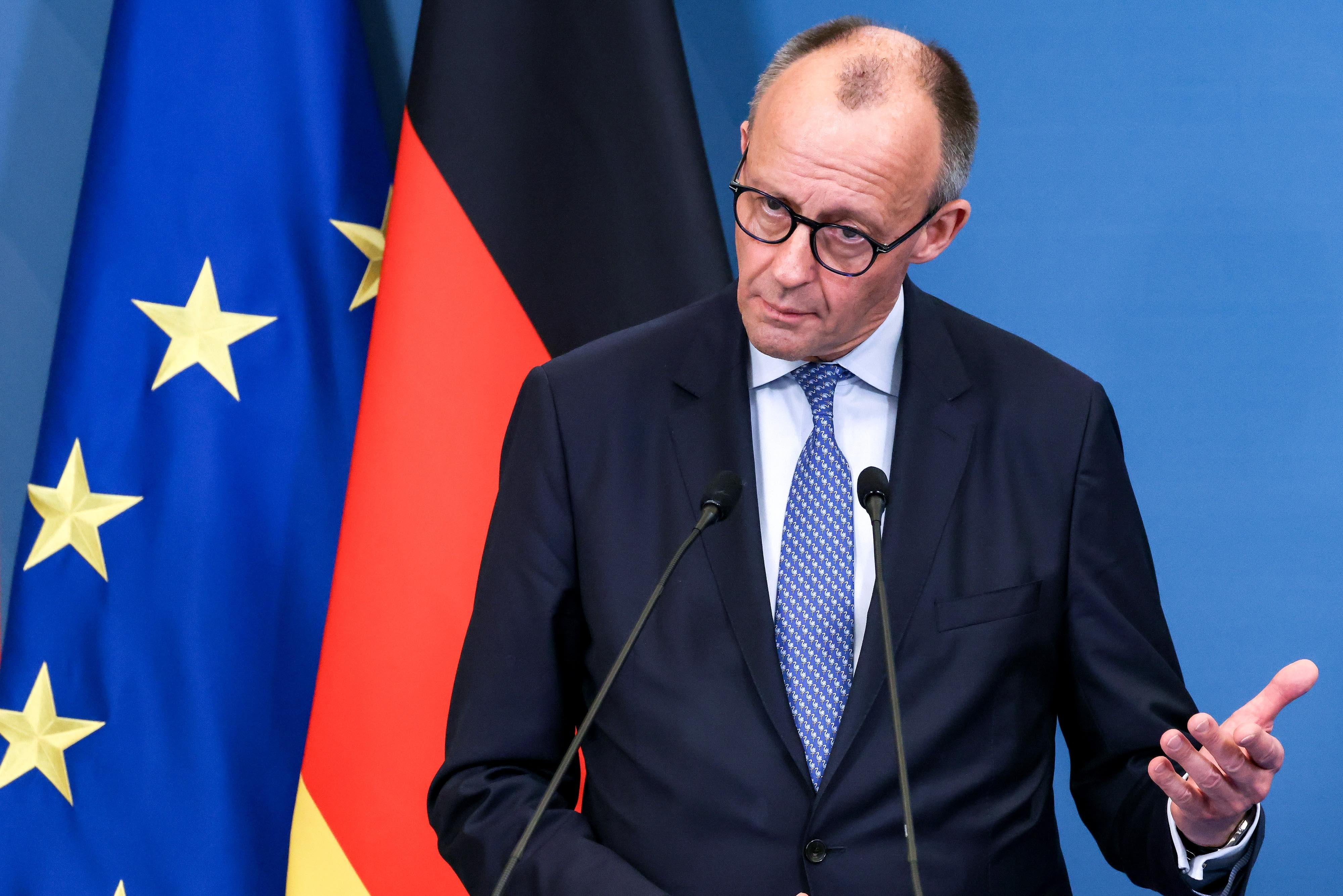 Rome, Italie - 23 janvier 2026 : Friedrich Merz, chancelier allemand, au Sommet intergouvernemental entre l'Italie et l'Allemagne