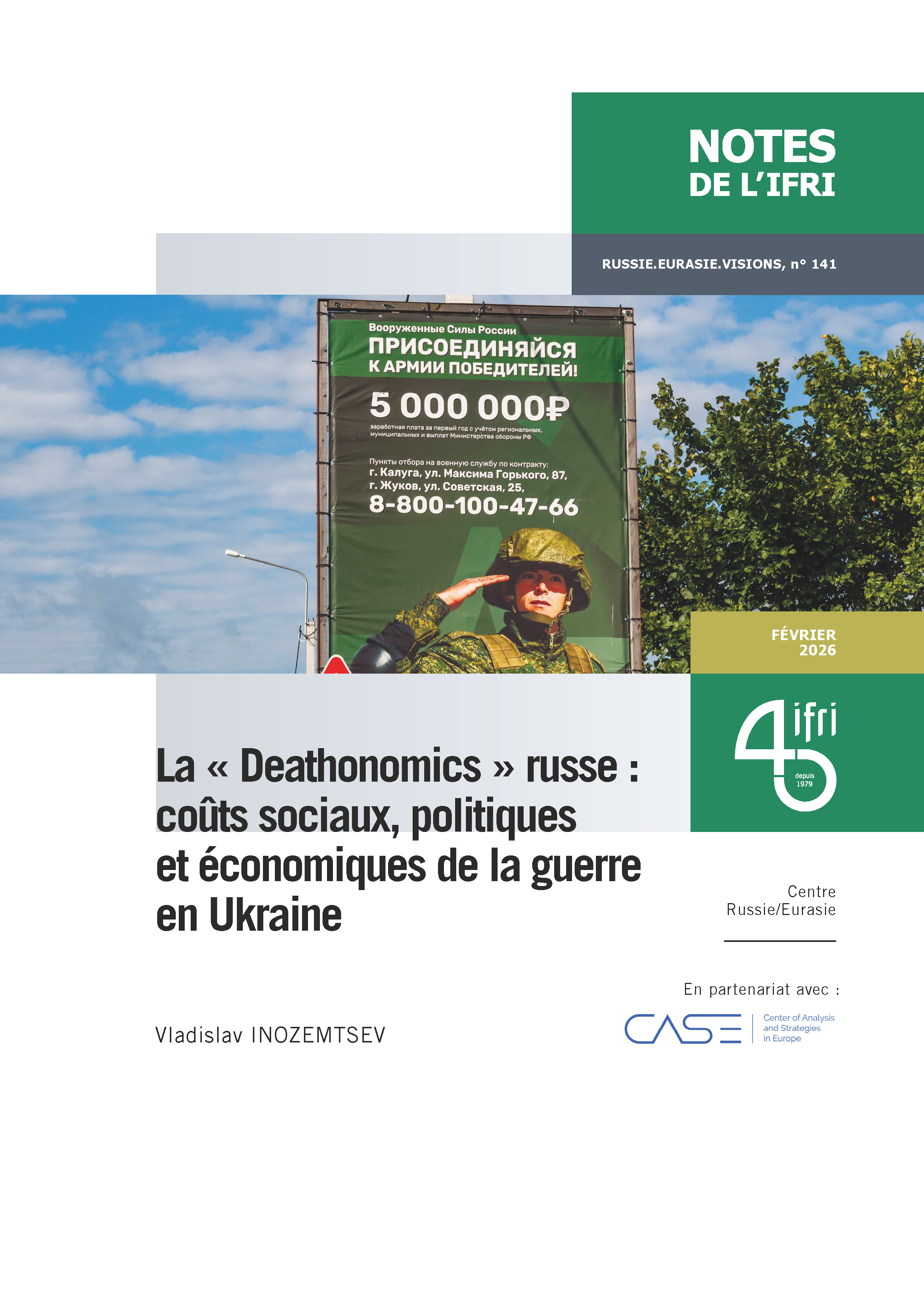 La "Deathonomics" russe : coûts sociaux, politiques et économiques de la guerre en Ukraine, Vladislav Inozemtsev