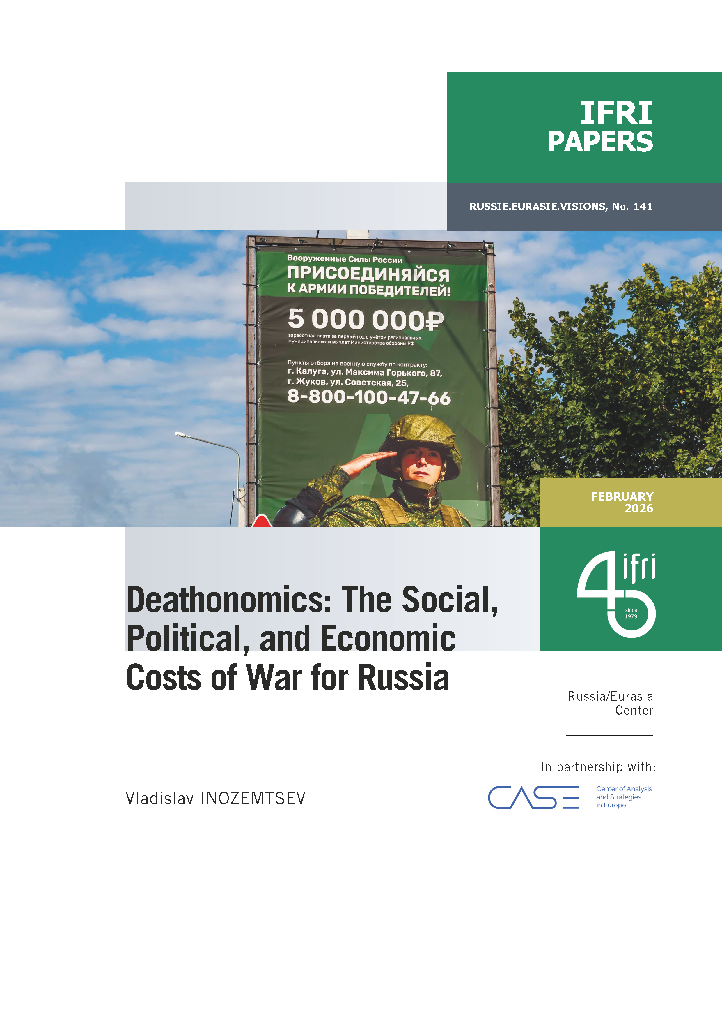 Deathonomics: The Social, Political, and Economic Costs of War for Russia, Vladislav Inozemtsev