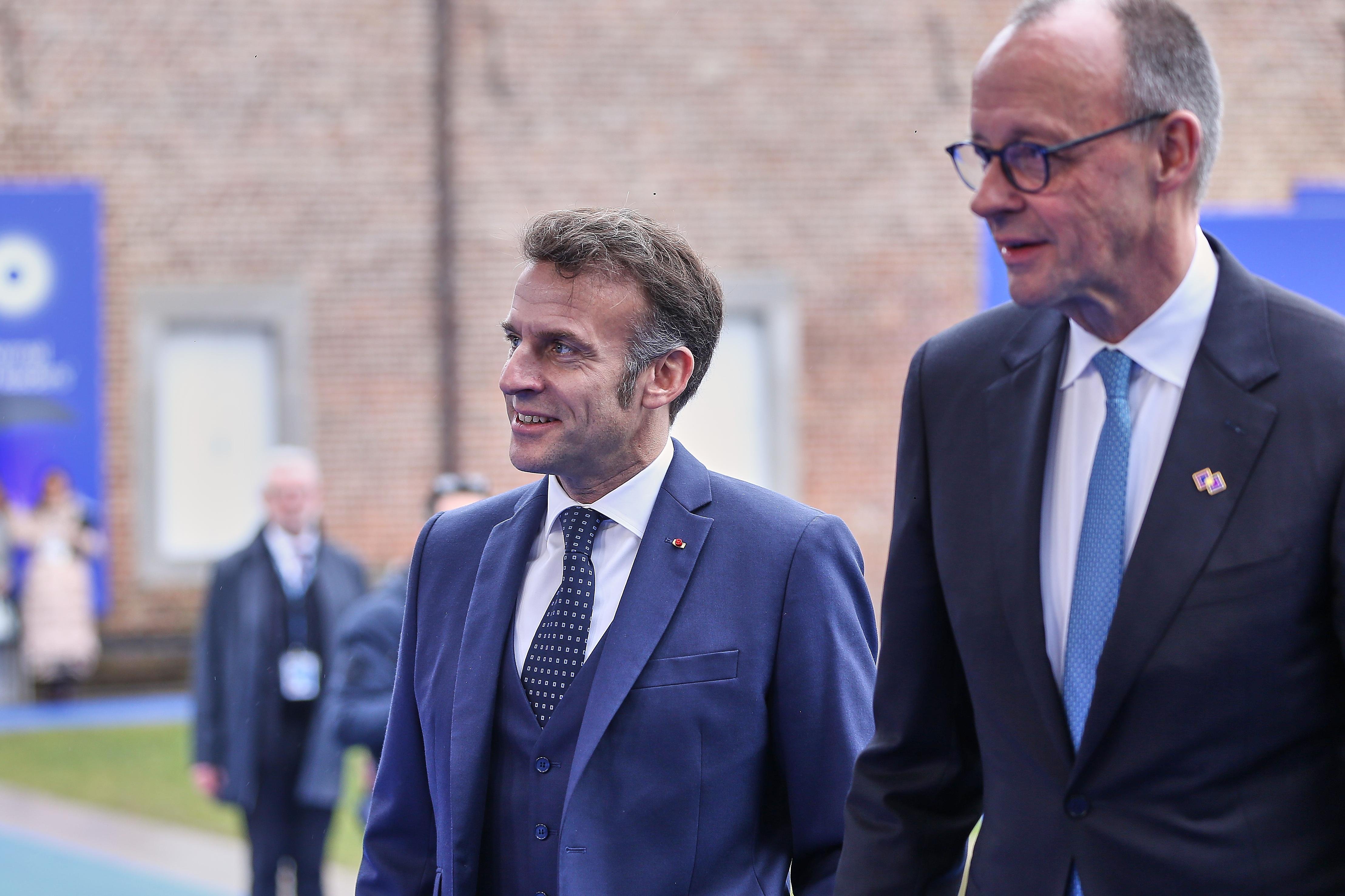 Informal EU Council: French President Emmanuel Macron and German Chancellor Friedrich Merz, Feb. 12, 2026