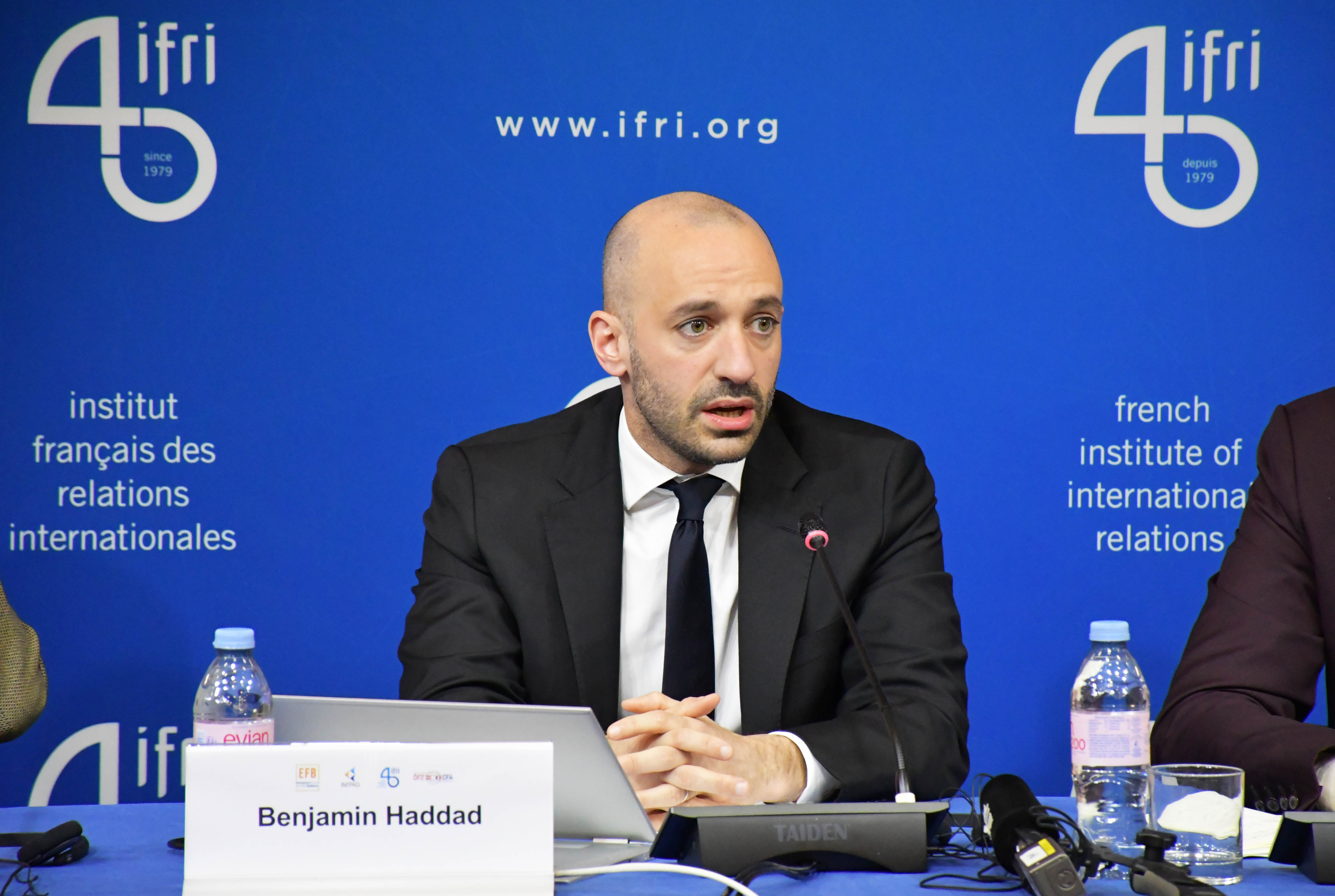 Benjamin Haddad, ministre délégué auprès du ministre de l'Europe et des Affaires étrangères, à l'Ifri, le 24 mars 2026