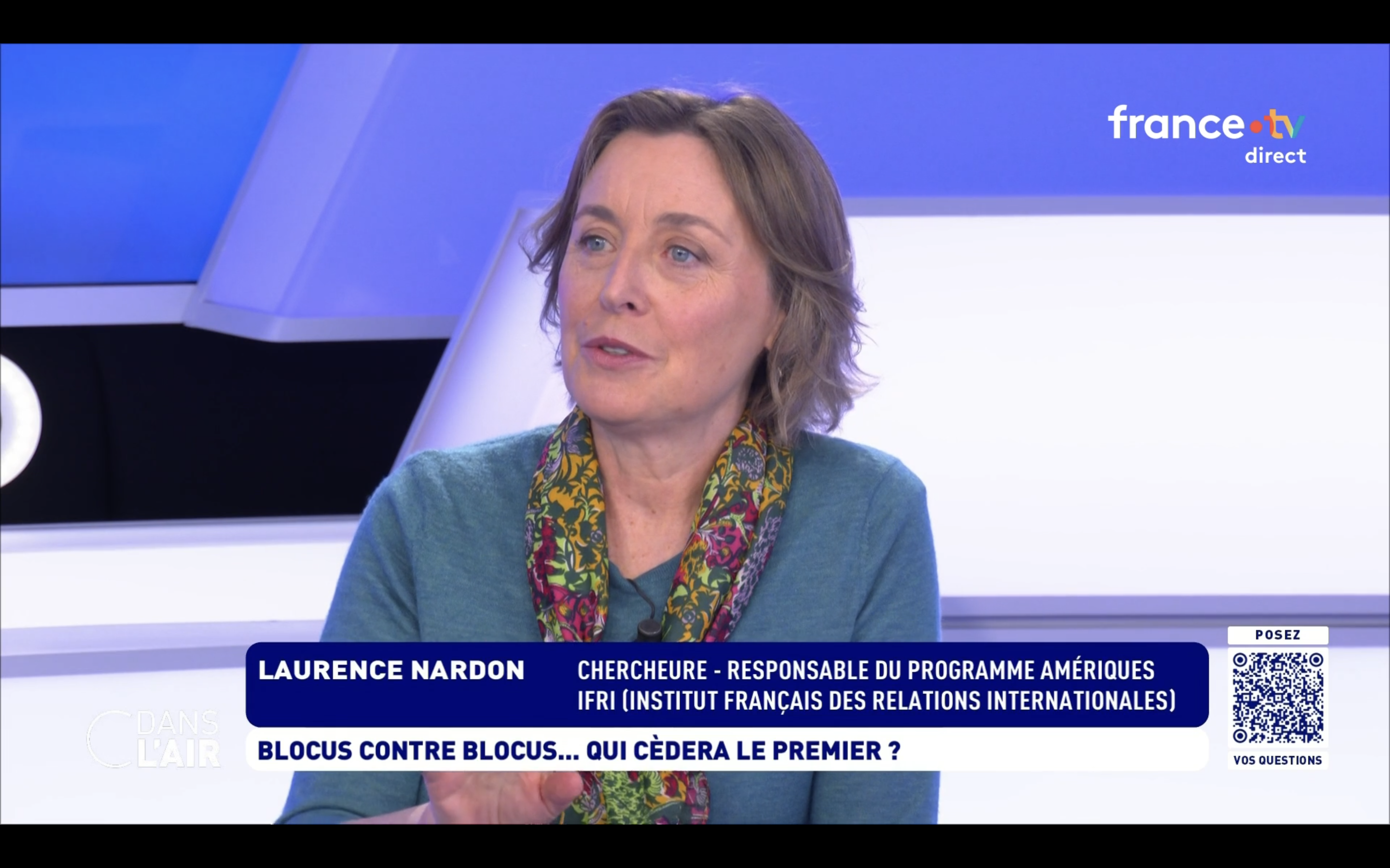 Laurence Nardon, invitée de "C dans l'air" sur France 5, avril 2026