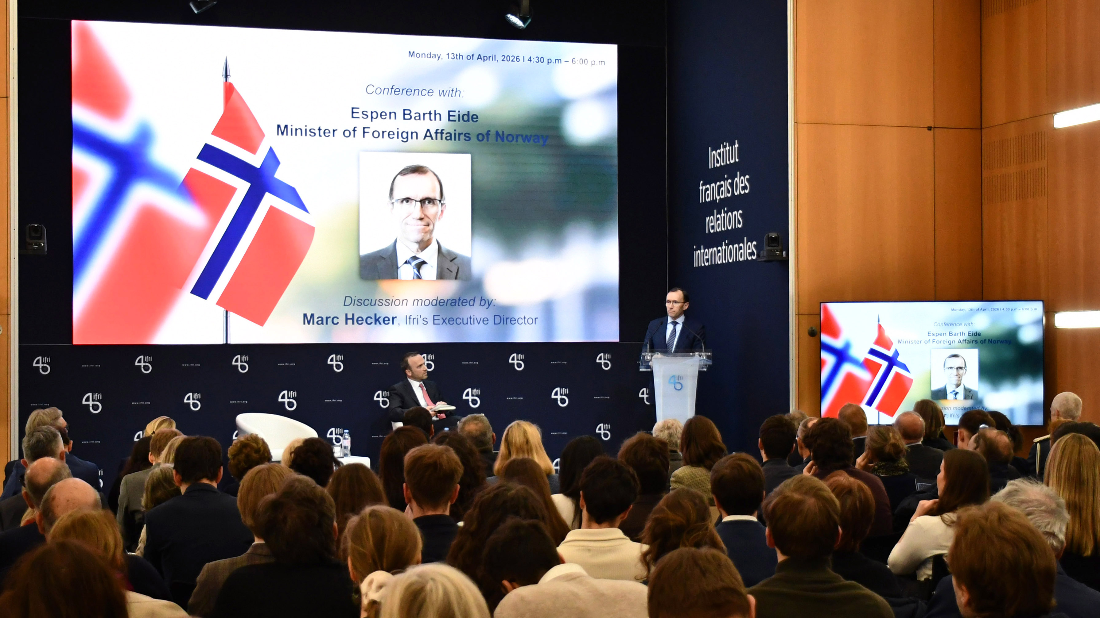 Conference with Espen Barth Eide, Minister of Foreign Affairs of Norway Ifri Marc Hecker