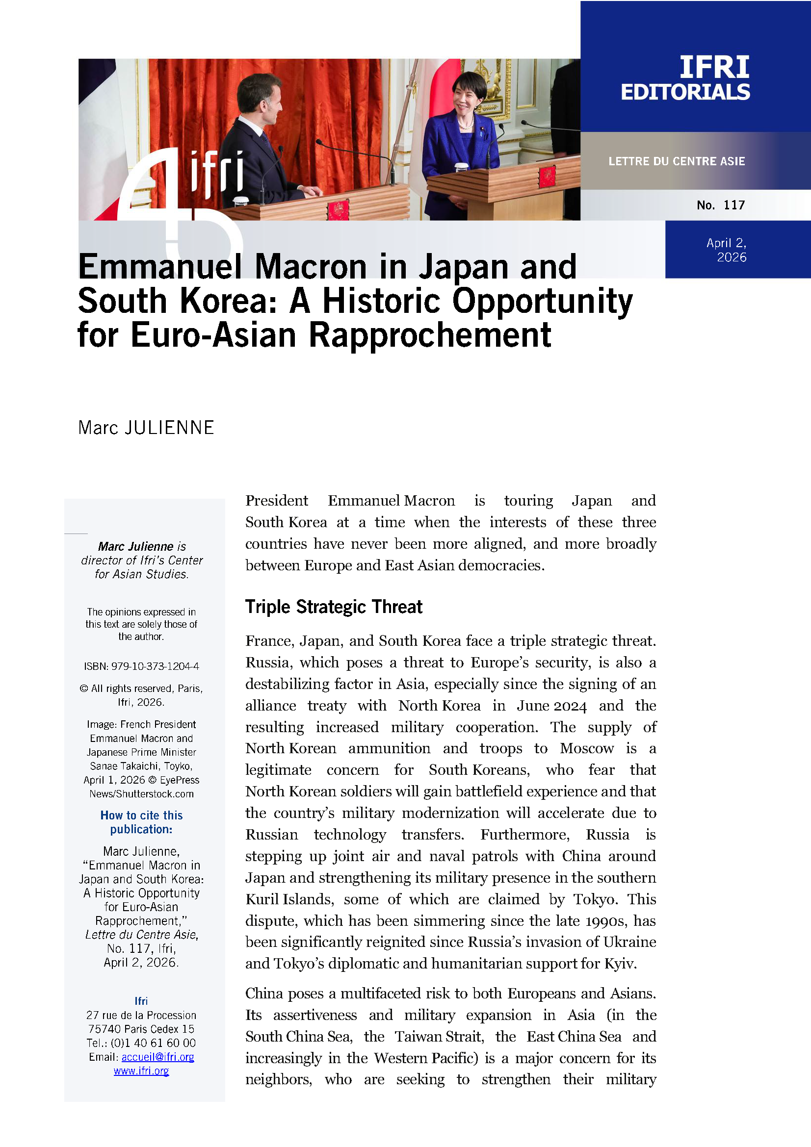 Couverture éditorial - Marc Julienne