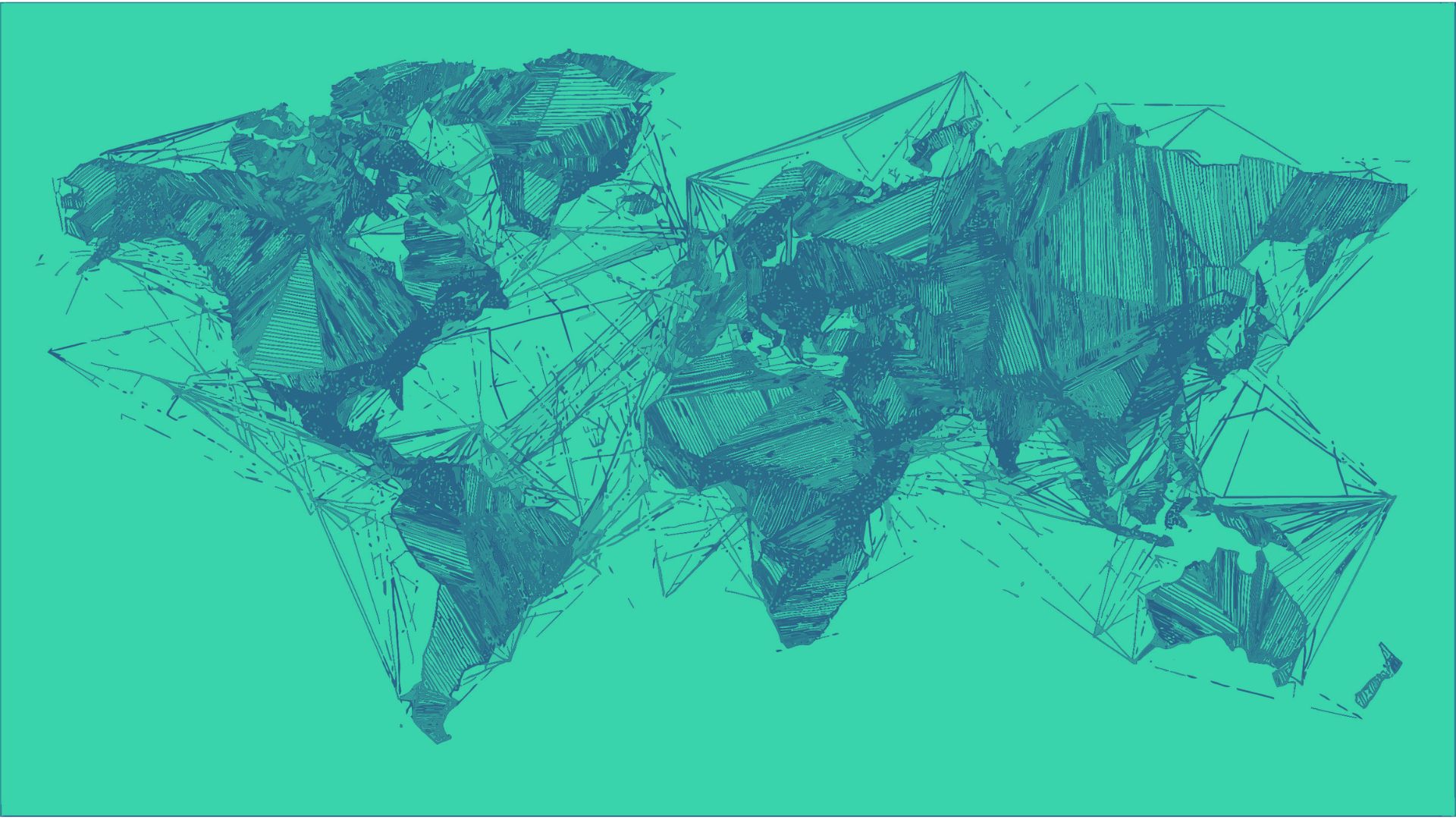 Monochrome abstract world map