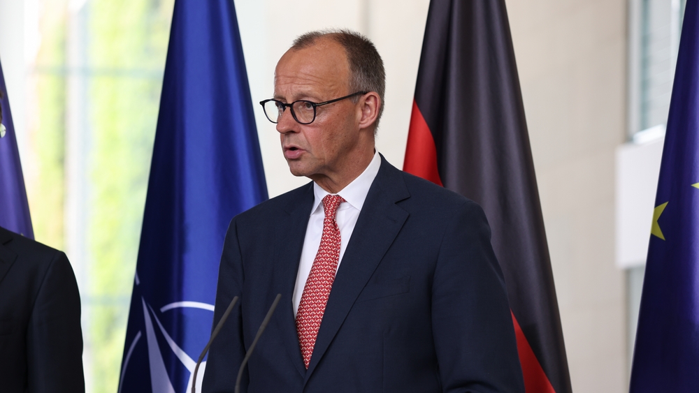 Berlin, Berlin Allemagne - 07 09, 2025 : Conférence de Presse du Chancelier fédéral Friedrich Merz et du Secrétaire général de l'OTAN