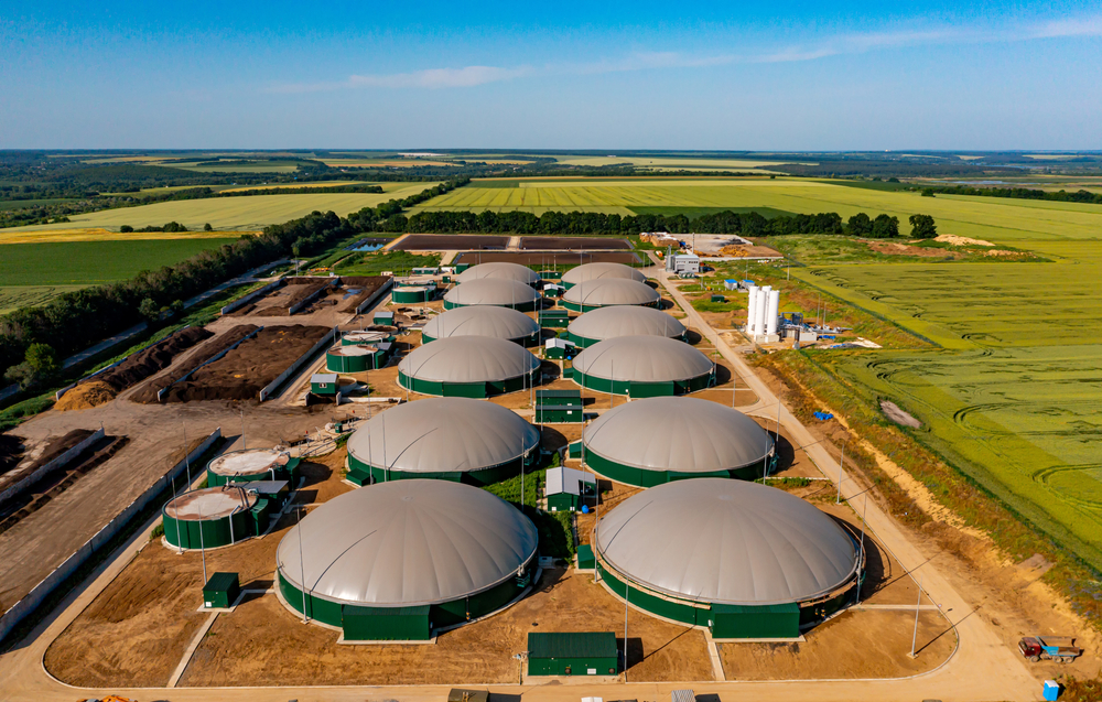 Aerial view of a Bio gas plant