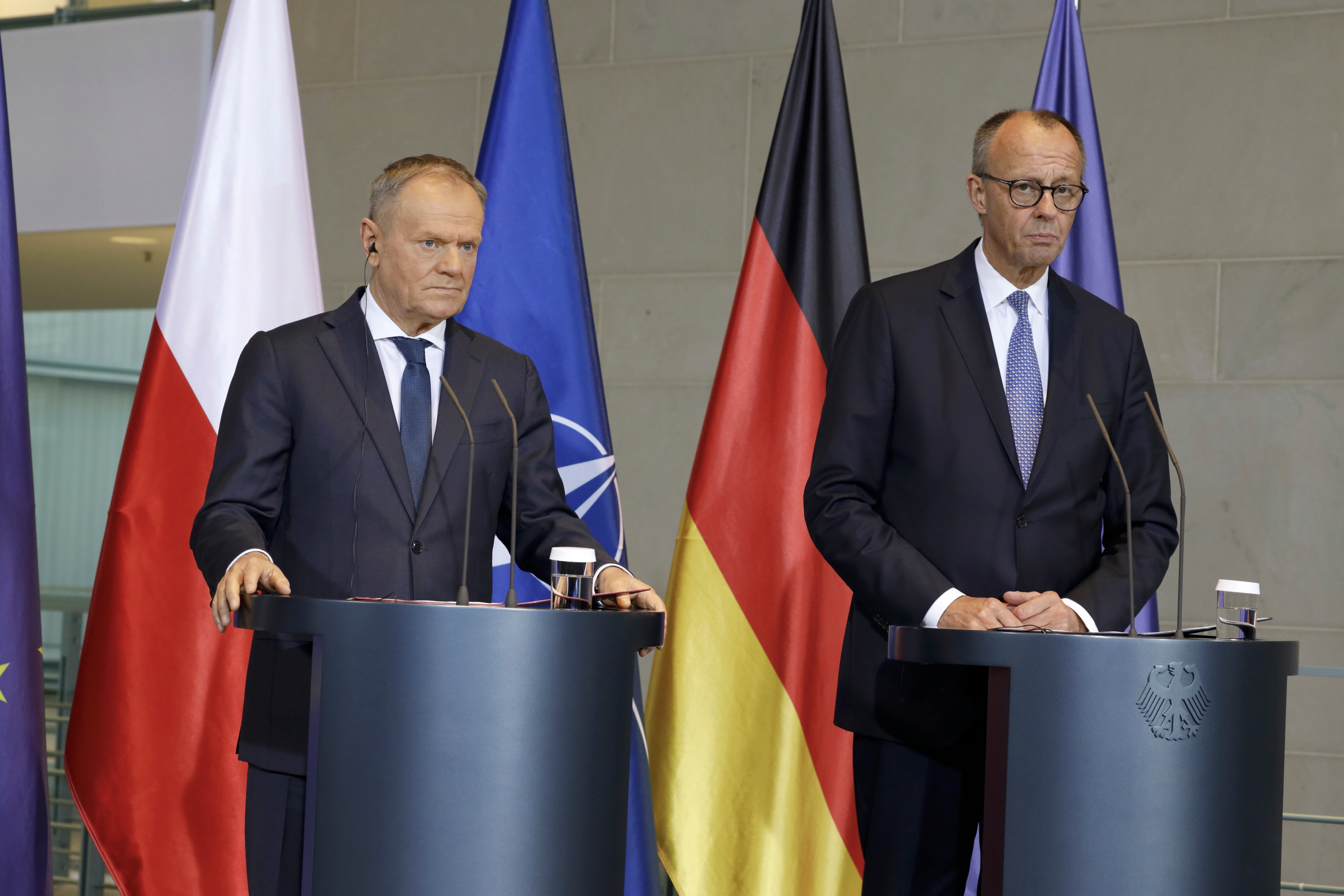 Berlin, Allemagne, 1er décembre 2025. 17e consultation du gouvernement germano-polonais avec la participation du Chancelier Friedrich Merz et du Premier ministre Donald Tusk.