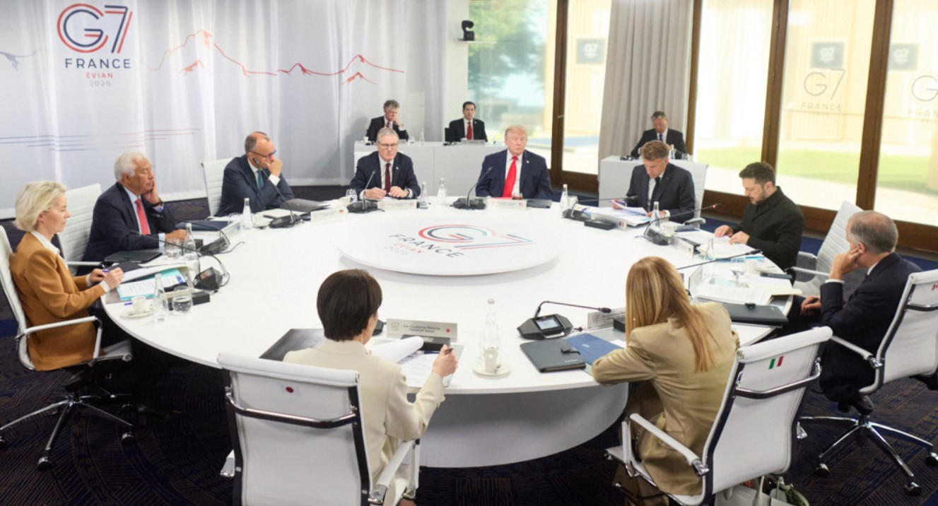 Les chefs d'État réunis à Évian en France pour le Sommet du G7, 16 juin 2026