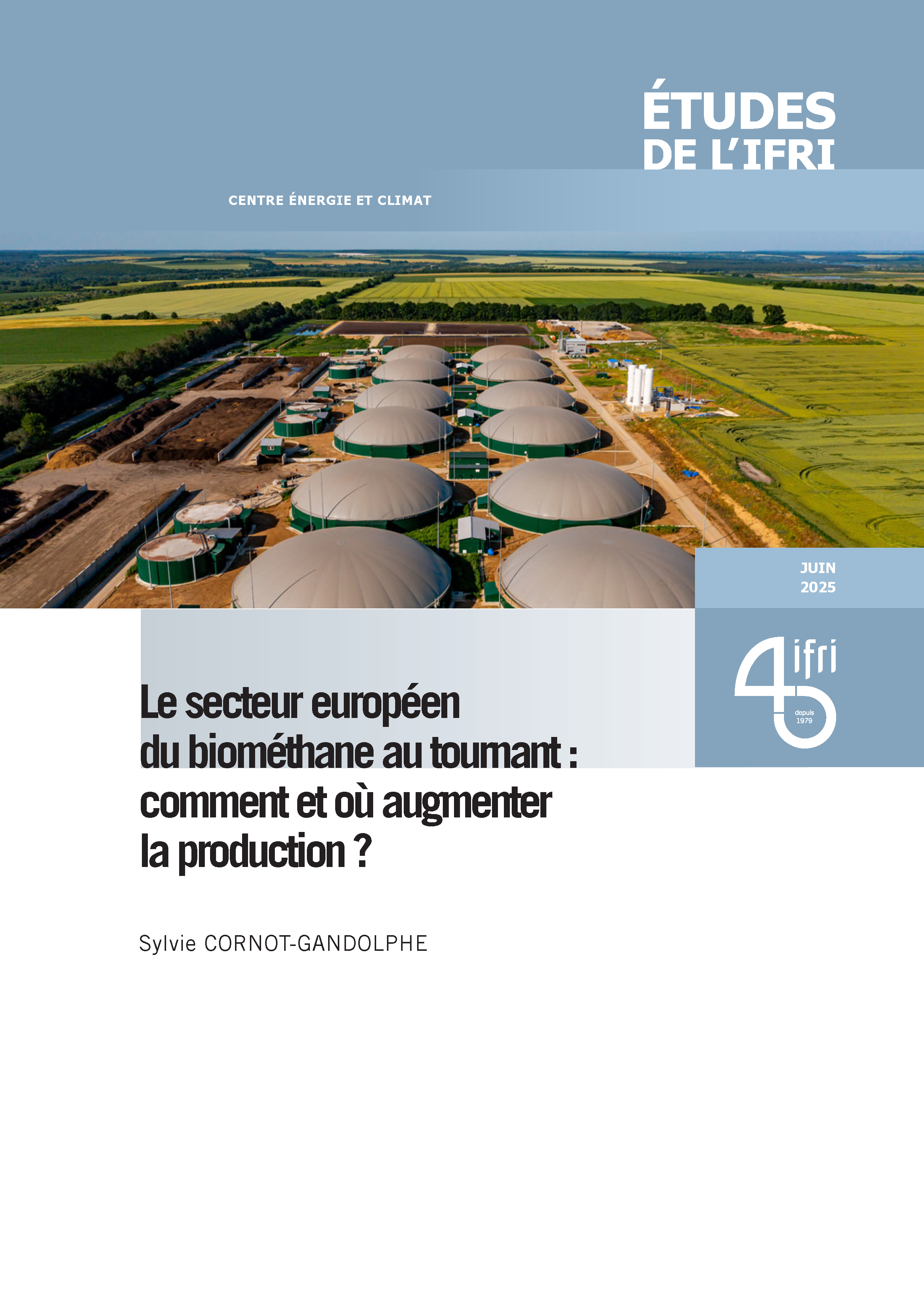 Couverture de l'étude IFRI sur le secteur du biométhane européen
