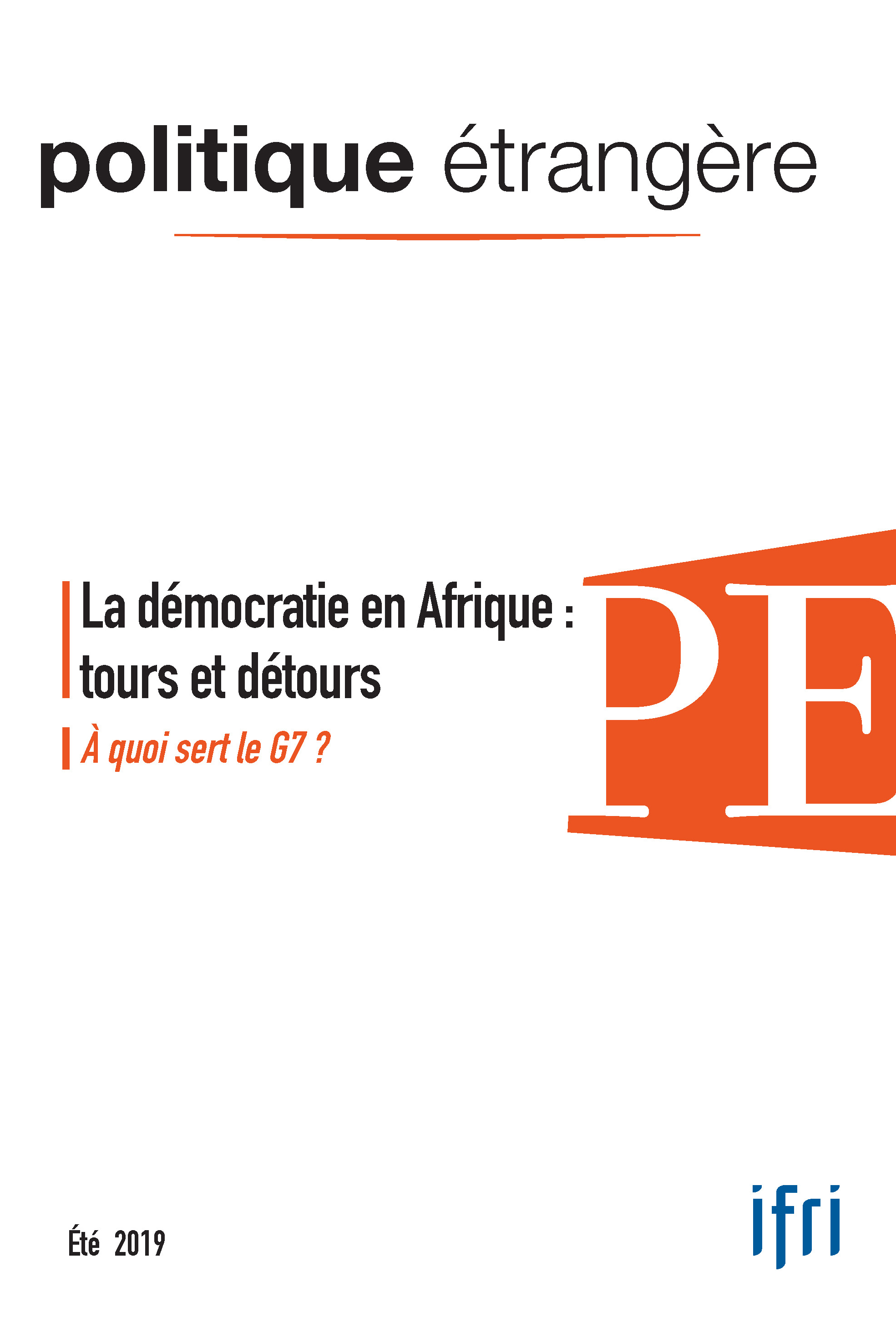Page couverture PE n° 2 2019