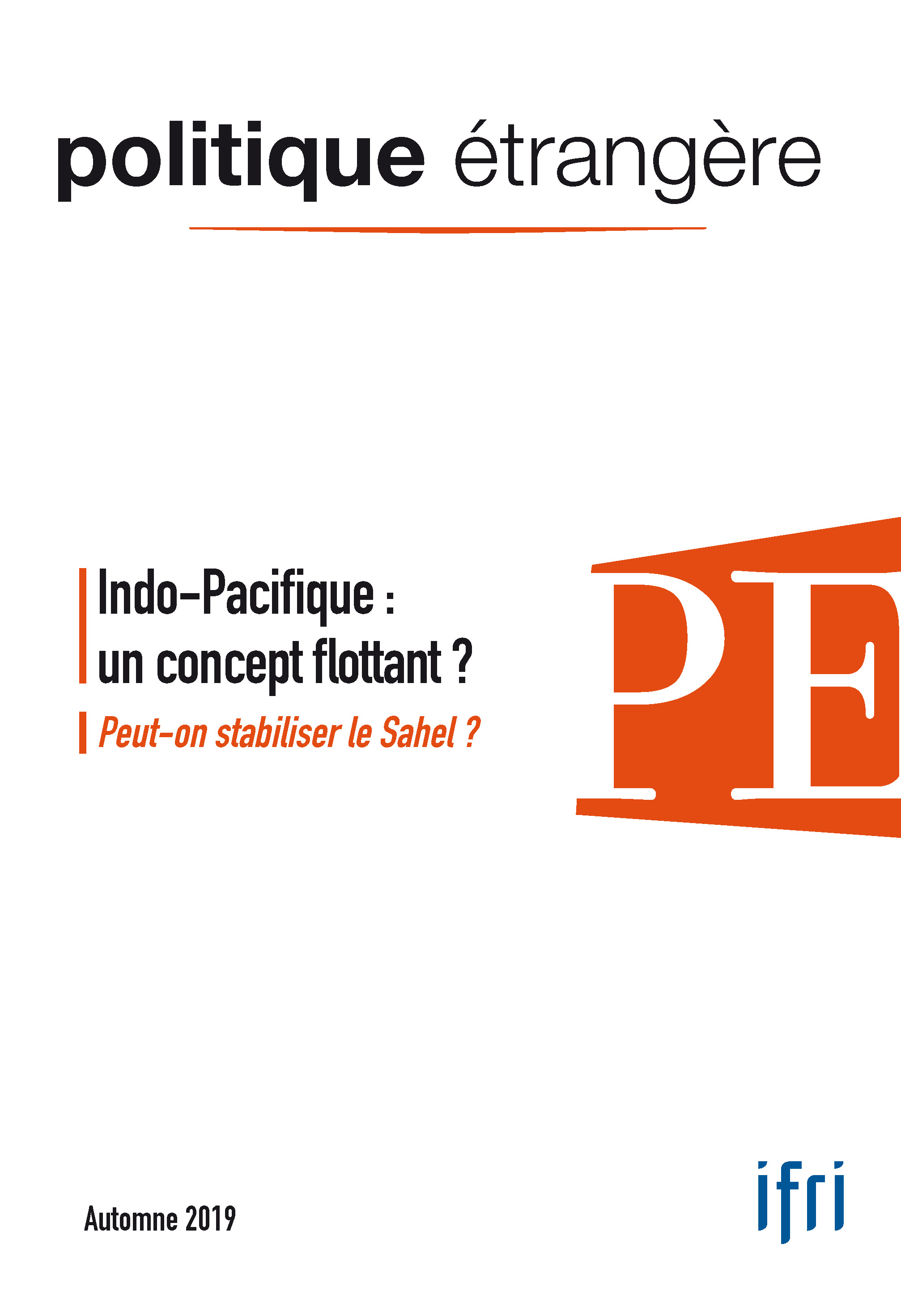 Page couverture PE n° 3 automne 2019