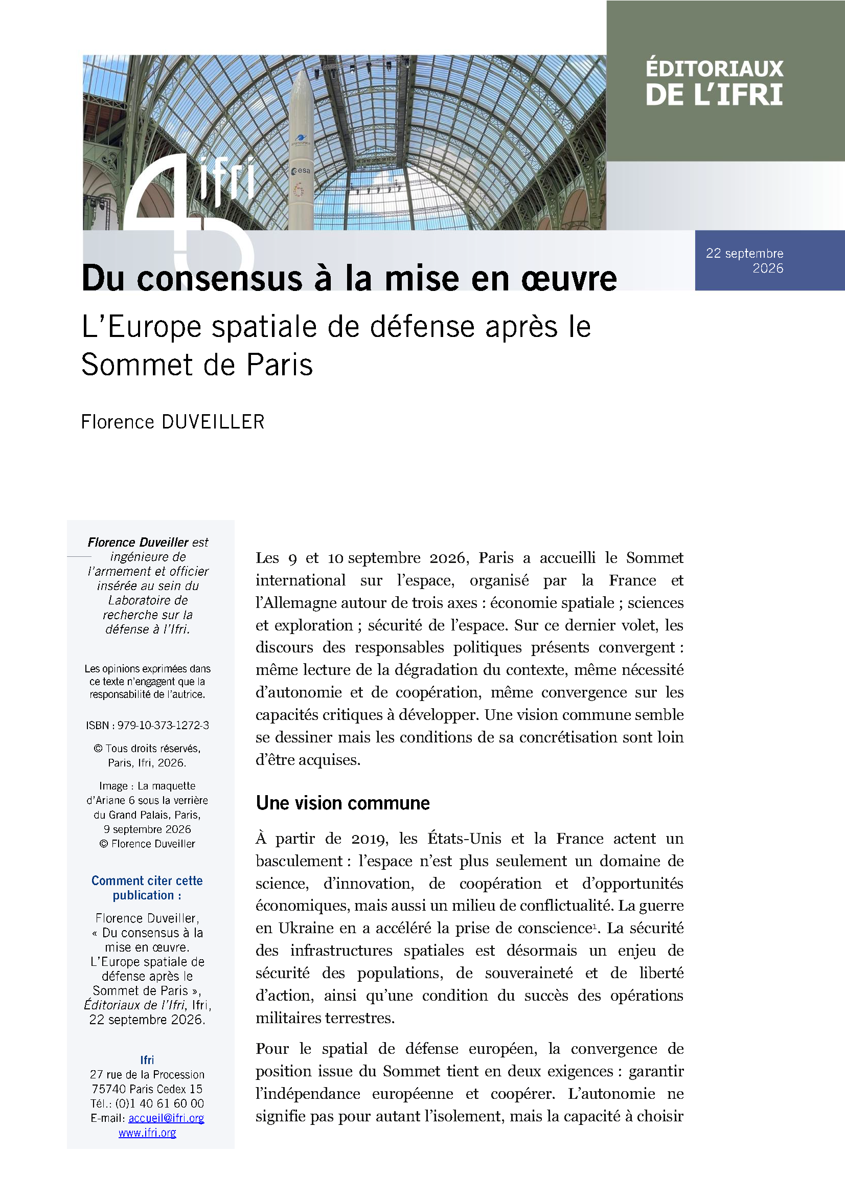 Sommet Spatial 22026 Duveiller