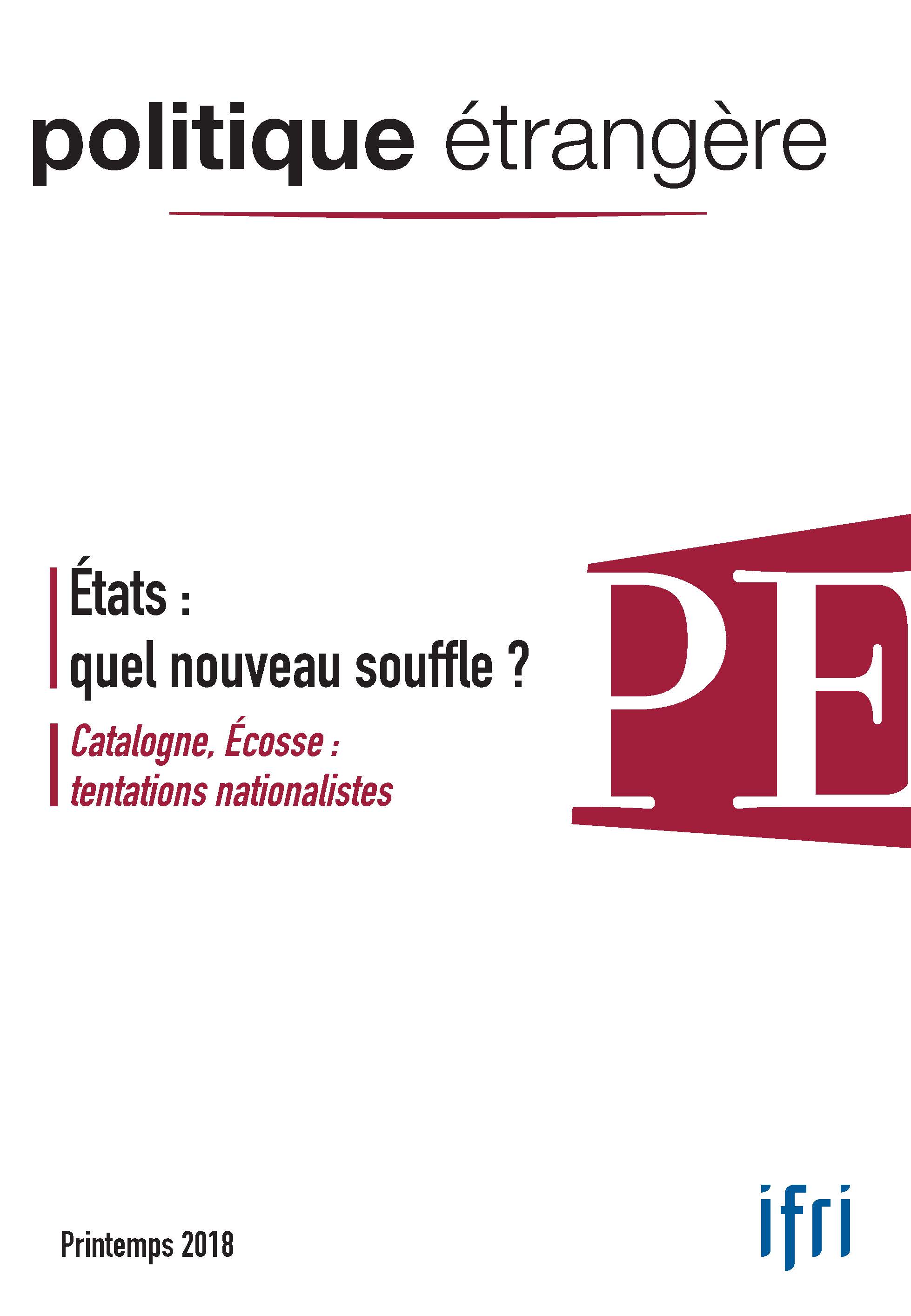 Page couverture PE n° 1 printemps 2018