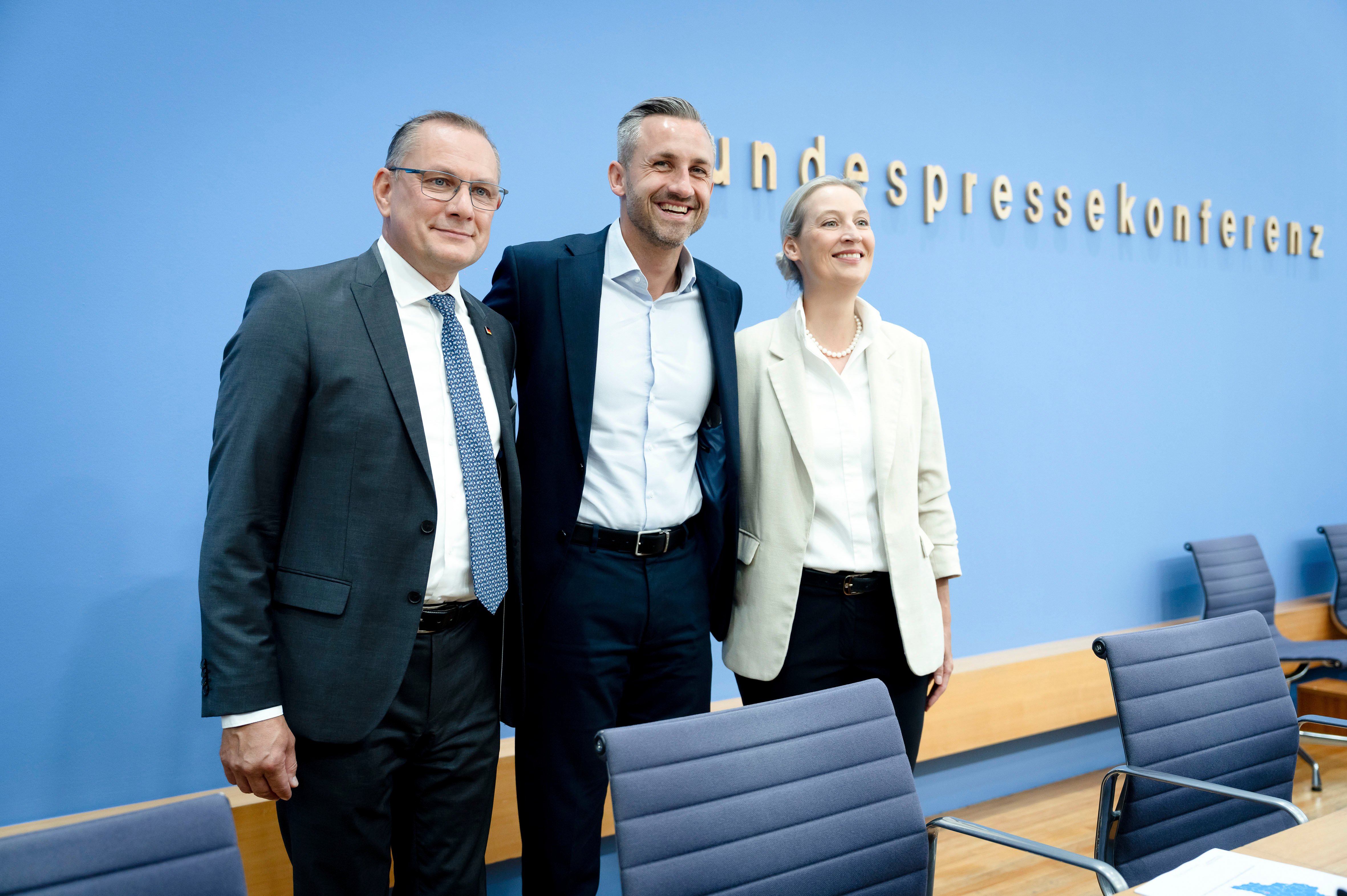 Conférence de presse de l'AfD à Berlin, le 7 septembre 2026