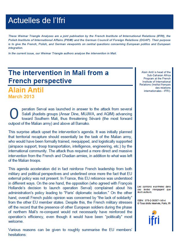 The intervention in Mali