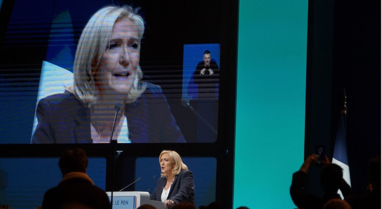 Marine Le Pen during her speech at the National Rally Convention, Reims, France - February 5, 2022