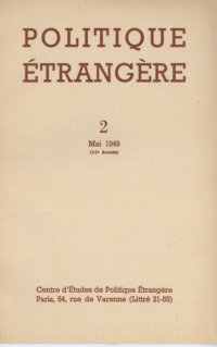 Politique étrangère, n°2/1949