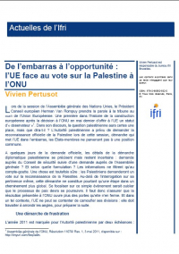 De l'embarras à l'opportunité : l'UE face au vote sur la Palestine à l'ONU