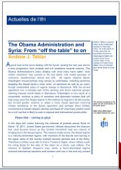 The Obama Administration and Syria: From "off the table" to on