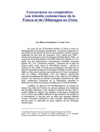 Concurrence ou coopération:  Les intérêts commerciaux de la France et de l'Allemagne en Chine 