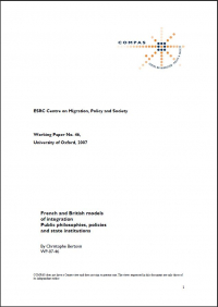 French and British models of Integration : Public Philosophies, Policies and State Institutions