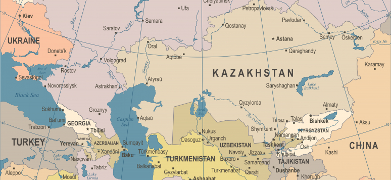 Carte des républiques d'Asie centrale et du Caucase