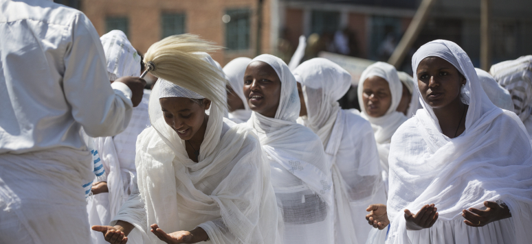 Timkat: celebration of Epiphany. AMHARA/ETHIOPIA