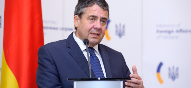 Sigmar Gabriel, ministre des Affaires étrangères de l'Allemagne, janvier 2018, Kiev