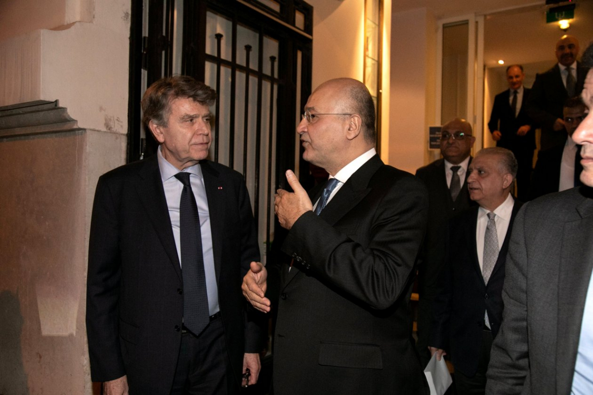 Barham Salih, Président de l'Irak, Thierry de Montbrial, président de l'Ifri, Paris, 25/02/2019