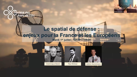 Le spatial de défense : enjeux pour la France et les Européens, les amis de l'ifri, dominique david, paul wohrer, adrien gorremans